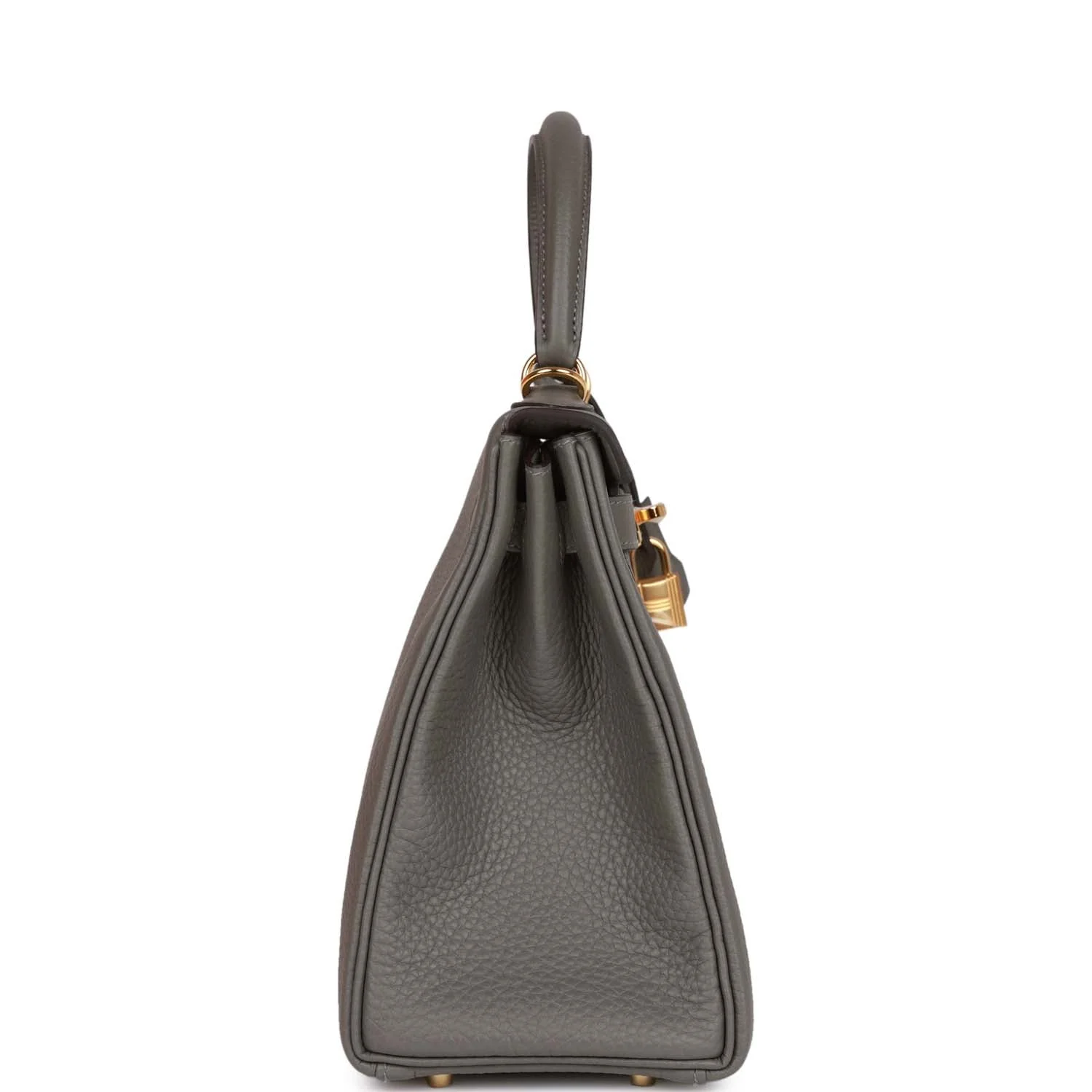 Hermes Kelly Retourne 28 Gris Meyer Clemence Gold Hardware - Image 3