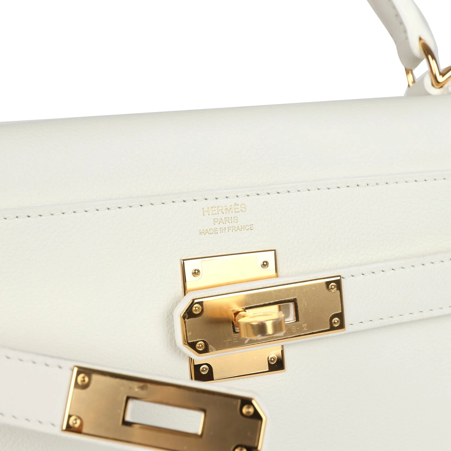 Hermes Kelly Retourne 28 White Evercolor Gold Hardware - Image 7