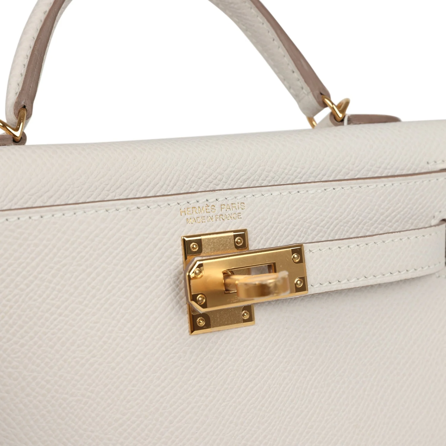 Hermes Kelly Sellier 20 Gris Pale Epsom Gold Hardware - Image 7