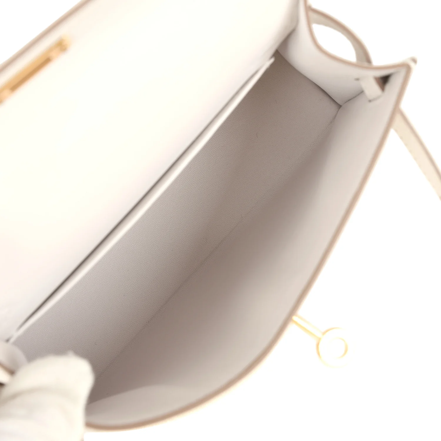 Hermes Kelly Sellier 20 Gris Pale Epsom Gold Hardware - Image 8