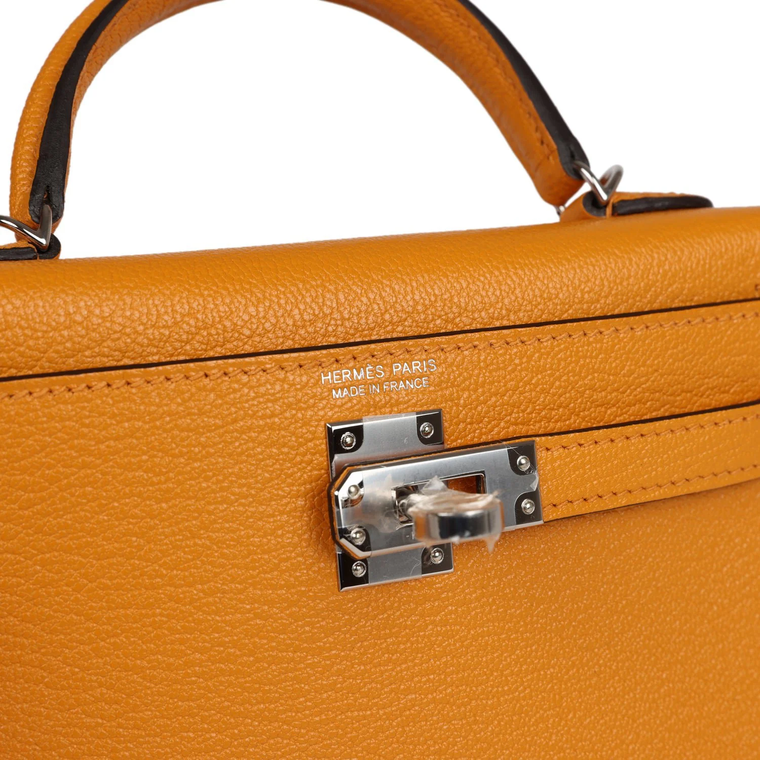 Hermes Kelly Sellier 20 Moutarde Chevre Palladium Hardware - Image 7