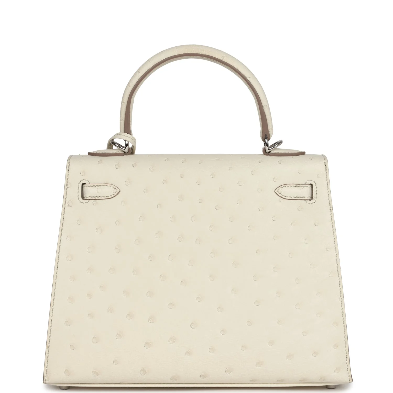 Hermes Kelly Sellier 25 Beton Ostrich Palladium Hardware - Image 4