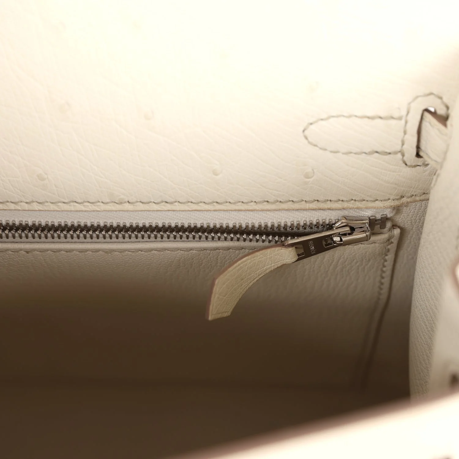 Hermes Kelly Sellier 25 Beton Ostrich Palladium Hardware - Image 9