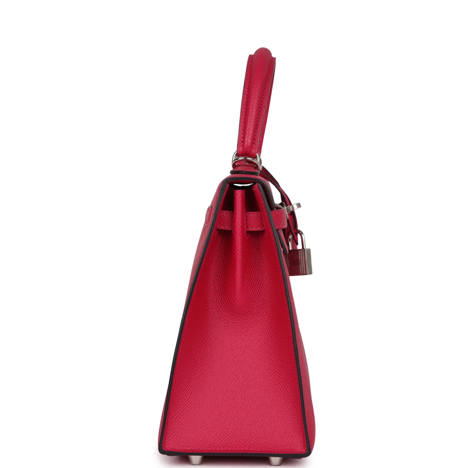 Hermes Kelly Sellier 25 Framboise Verso Epsom Palladium Hardware - Image 3