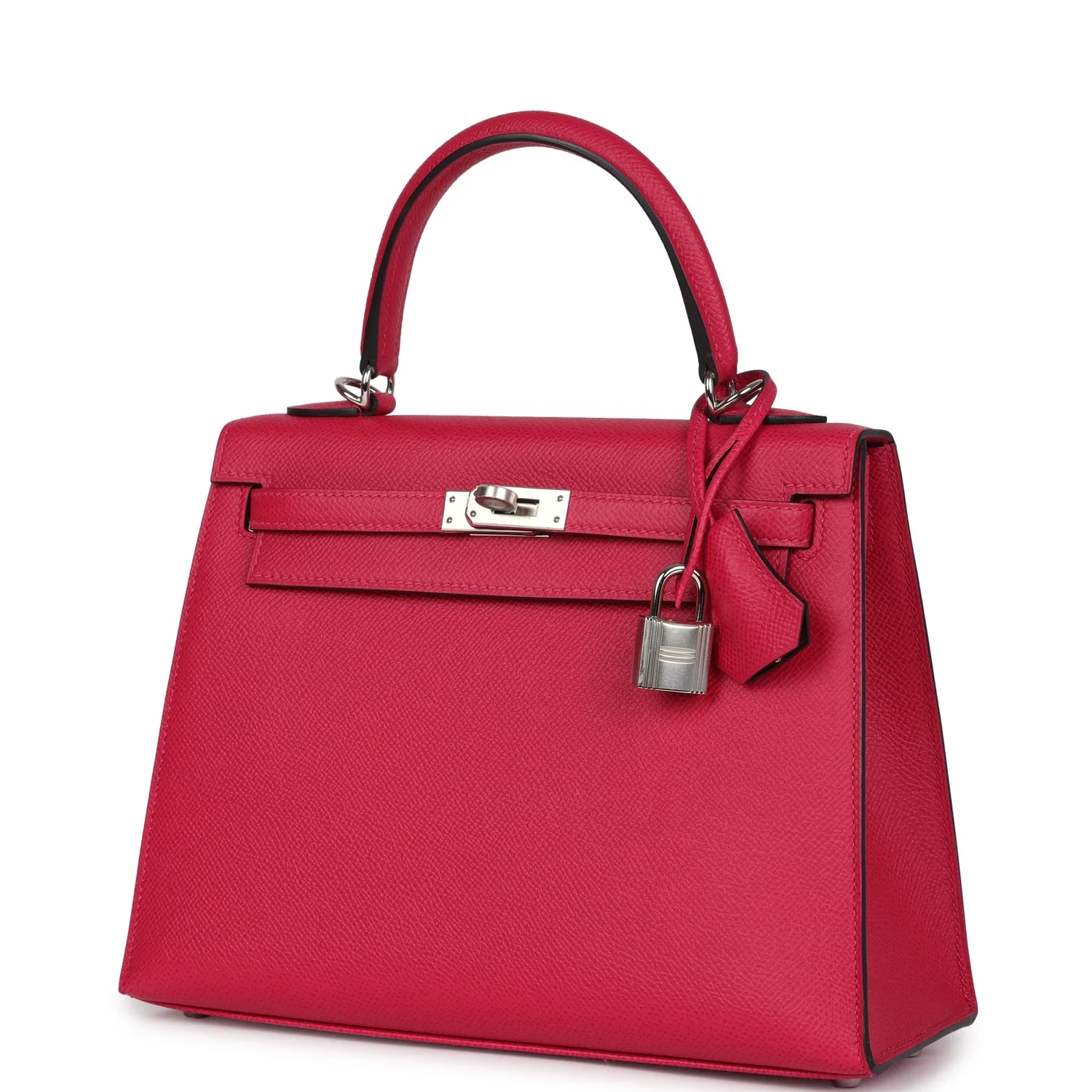 Hermes Kelly Sellier 25 Framboise Verso Epsom Palladium Hardware - Image 5