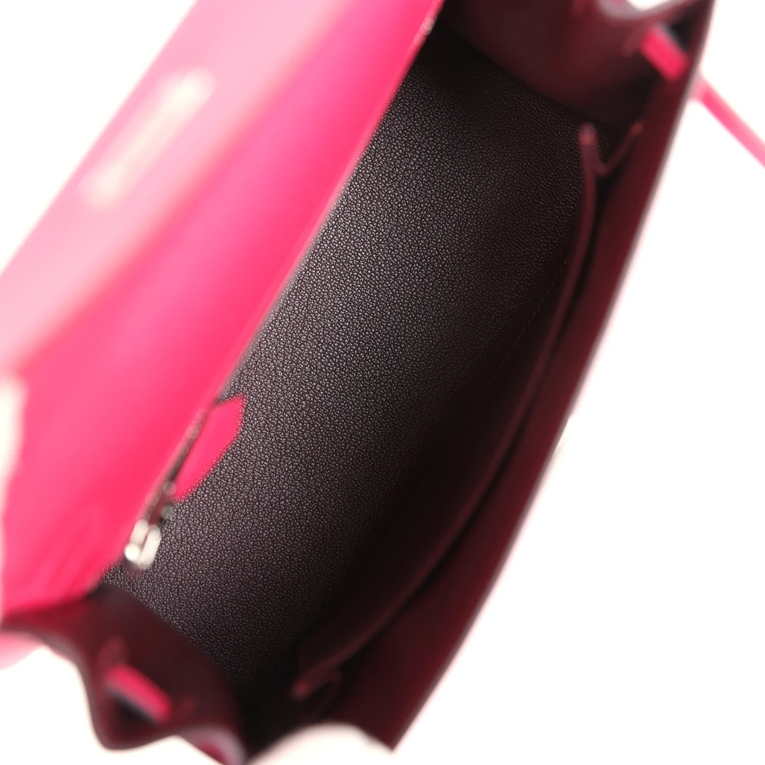 Hermes Kelly Sellier 25 Framboise Verso Epsom Palladium Hardware - Image 8
