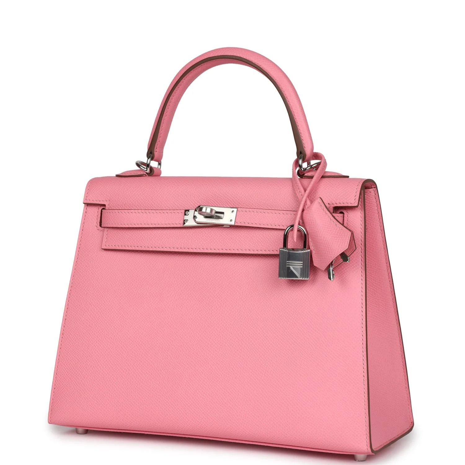 Hermes Kelly Sellier 25 Rose Confetti Epsom Palladium Hardware - Image 5
