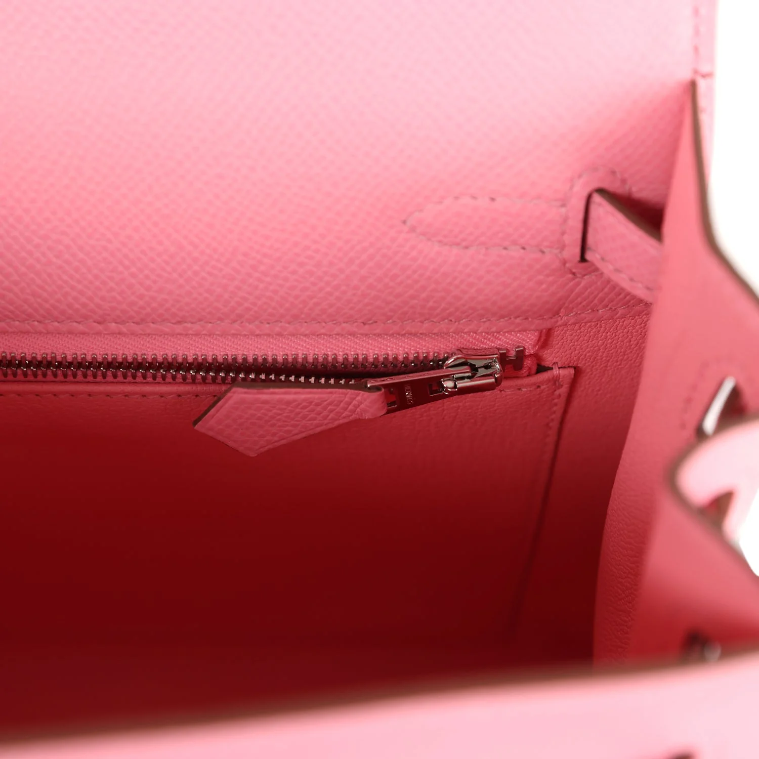 Hermes Kelly Sellier 25 Rose Confetti Epsom Palladium Hardware - Image 9