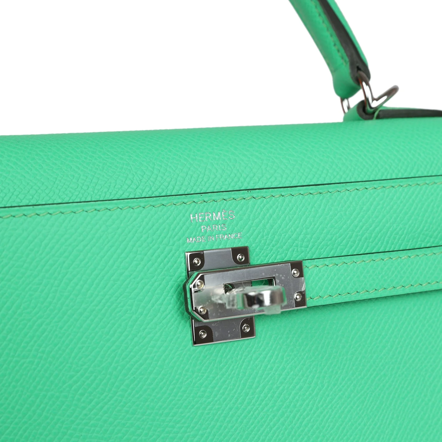 Hermes Kelly Sellier 25 Vert Comics Epsom Palladium Hardware - Image 7