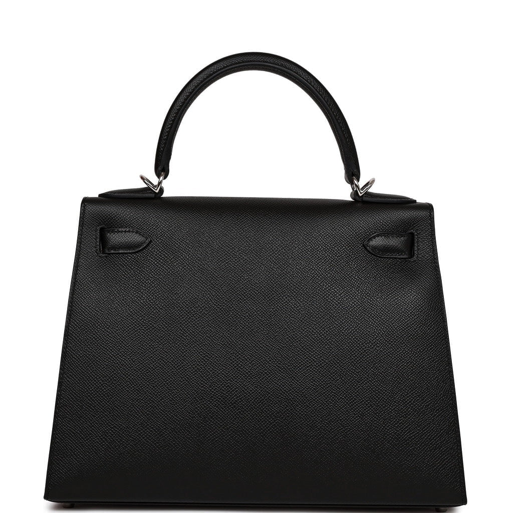 Hermes Kelly Sellier 28 Black Epsom Palladium Hardware - Image 4