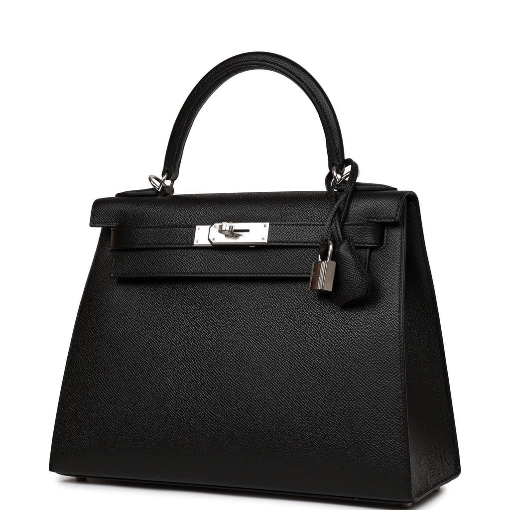Hermes Kelly Sellier 28 Black Epsom Palladium Hardware - Image 5