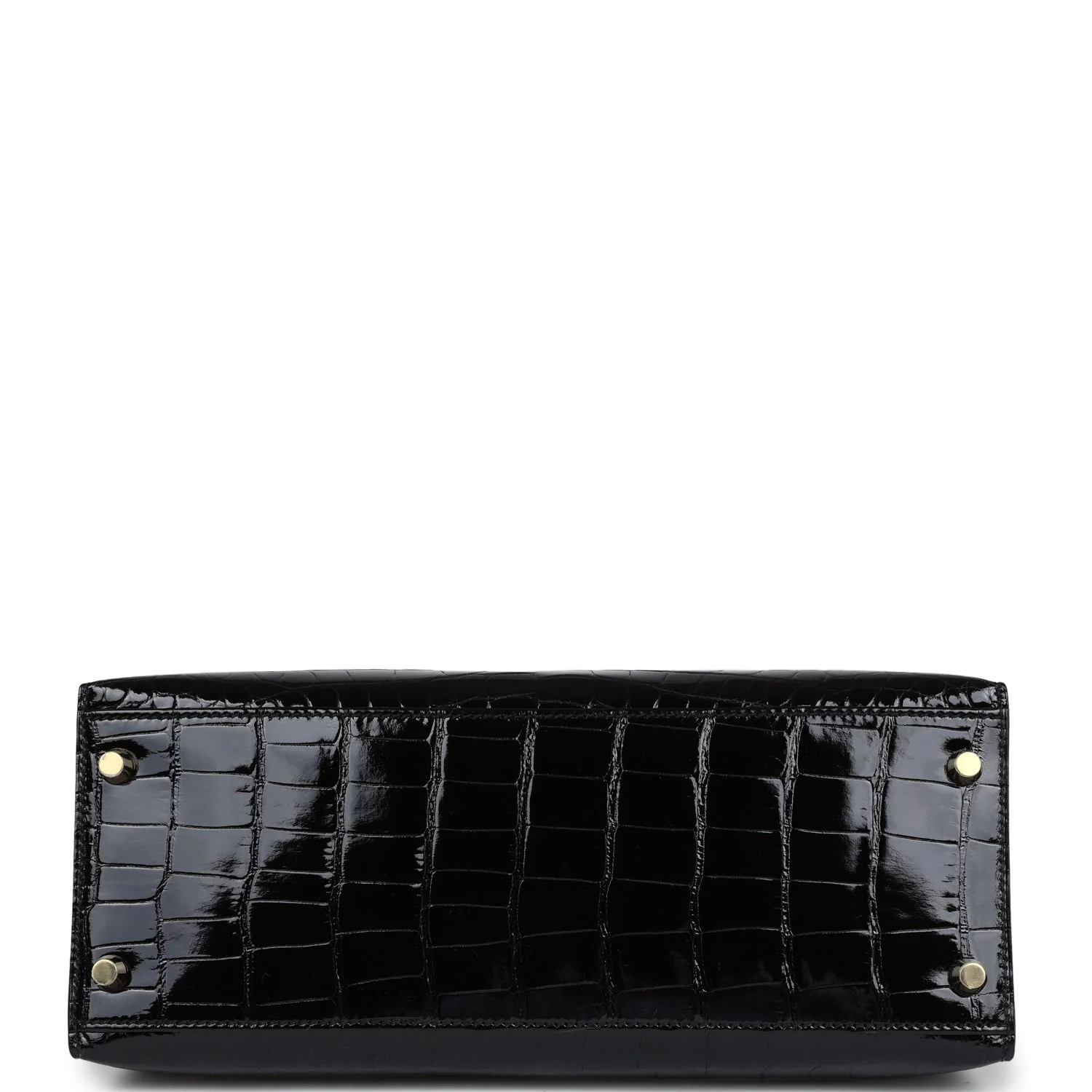 Hermes Kelly Sellier 28 Black Shiny Alligator Gold Hardware - Image 6