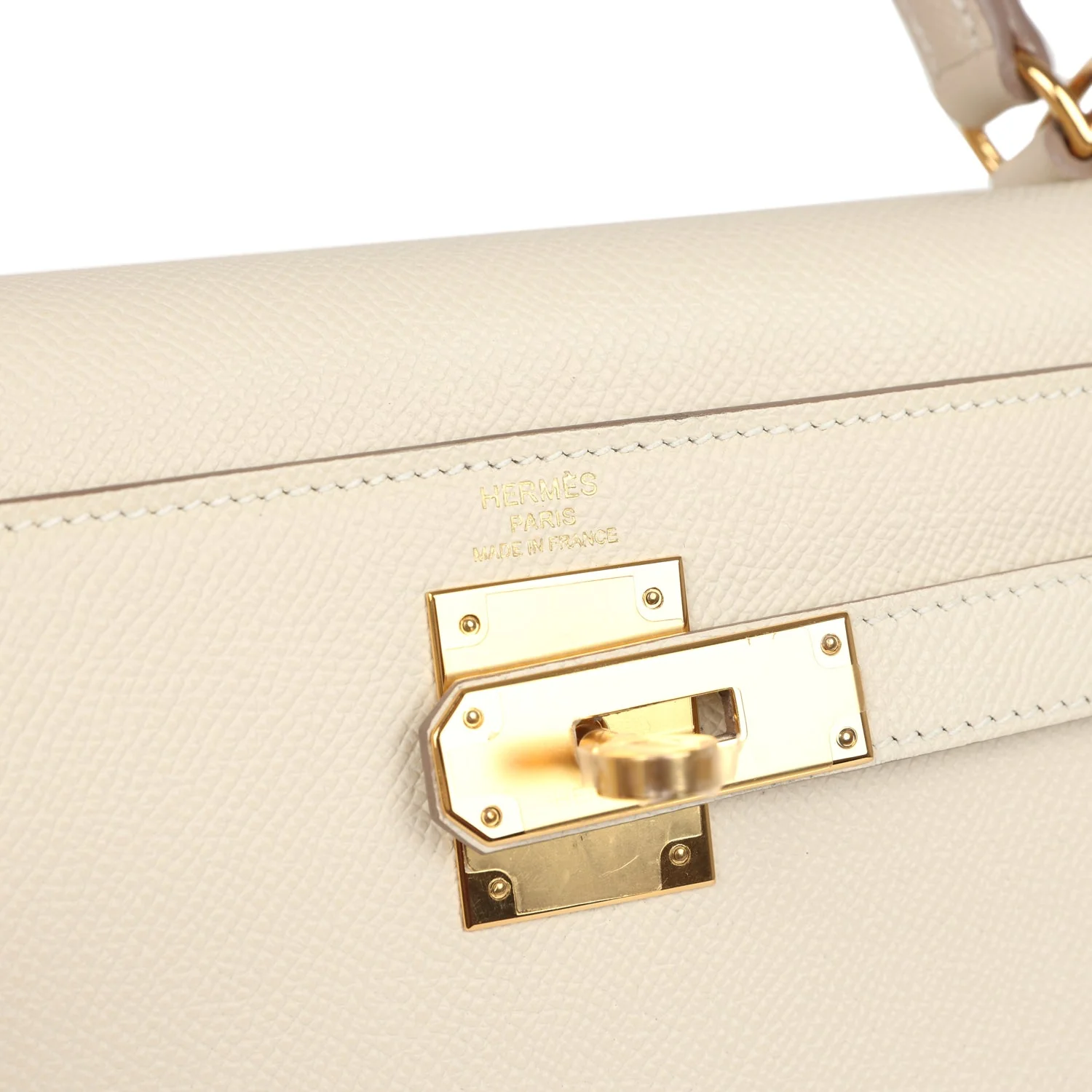 Hermes Kelly Sellier 28 Craie Epsom Gold Hardware - Image 7