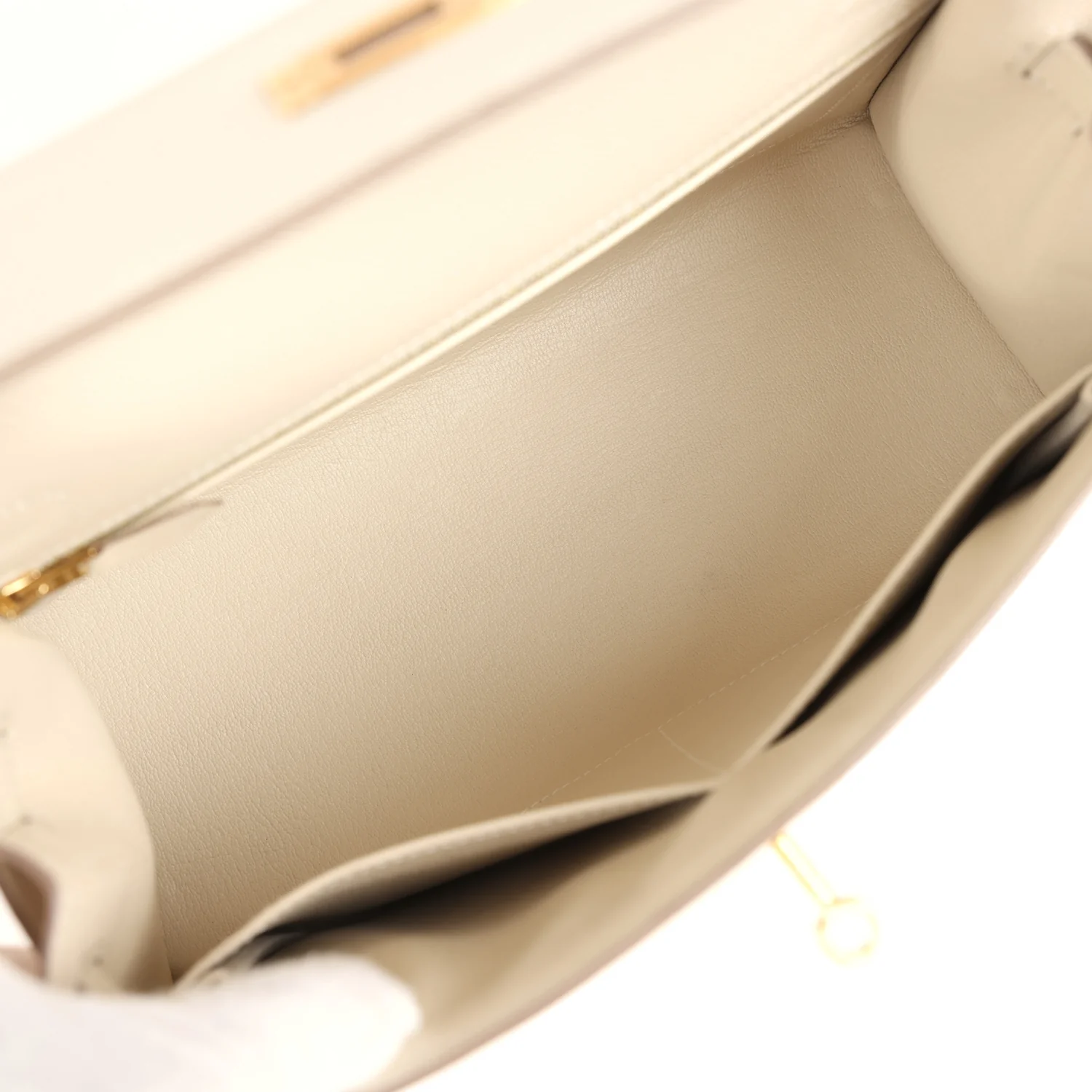 Hermes Kelly Sellier 28 Craie Epsom Gold Hardware - Image 8