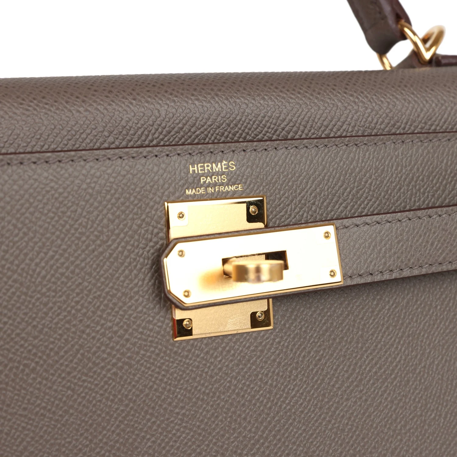 Hermes Kelly Sellier 28 Etain Epsom Gold Hardware - Image 7