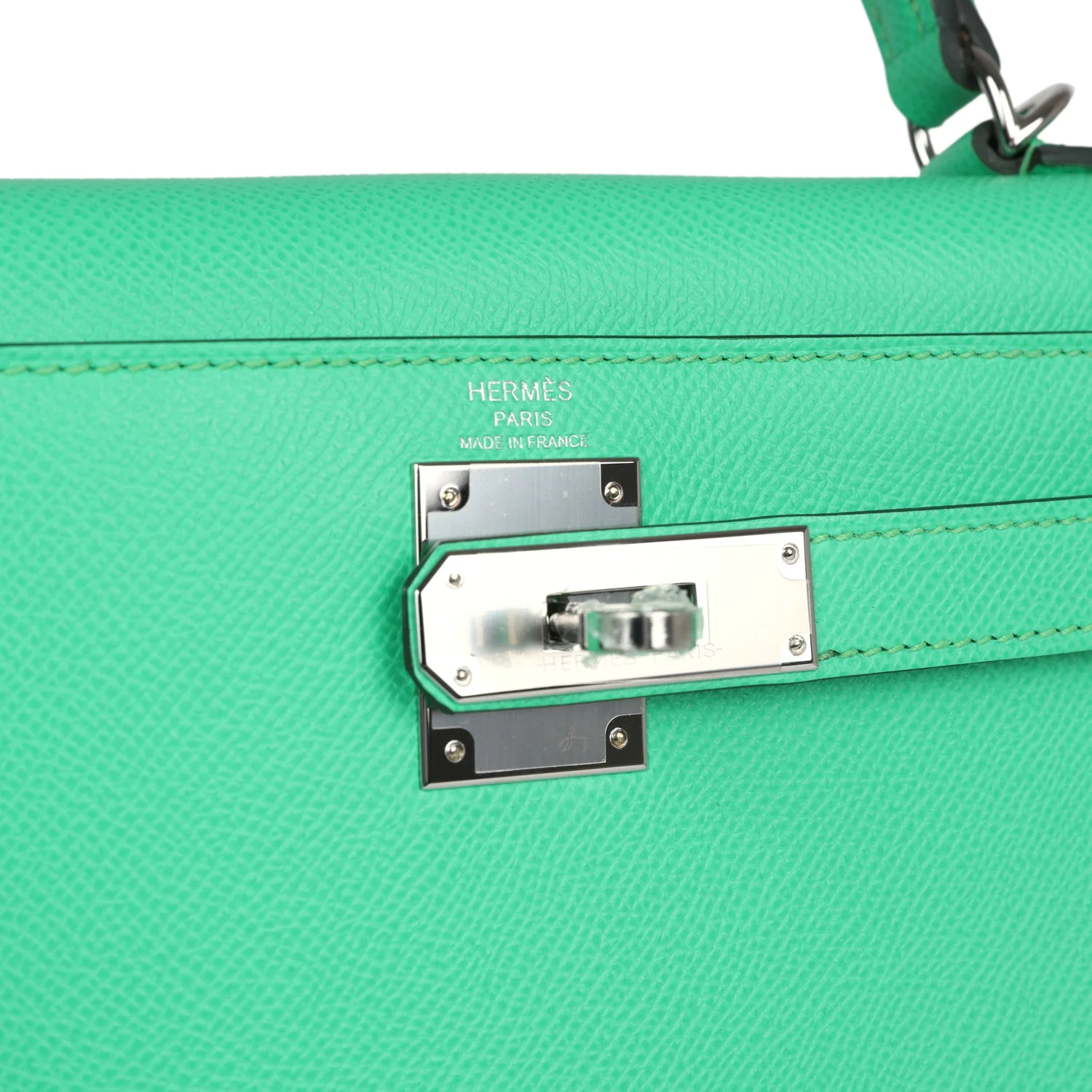 Hermes Kelly Sellier 28 Vert Comics Epsom Palladium Hardware - Image 7
