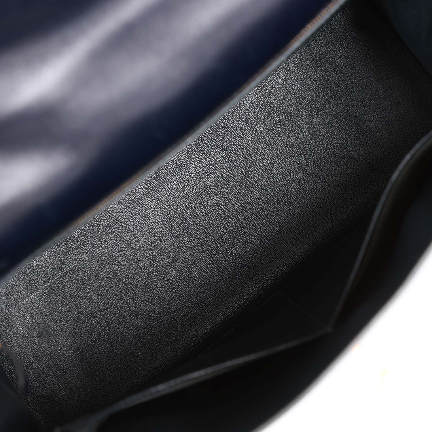 Vintage Hermes Kelly Retourne 32 Navy Box Gold Hardware - Image 8