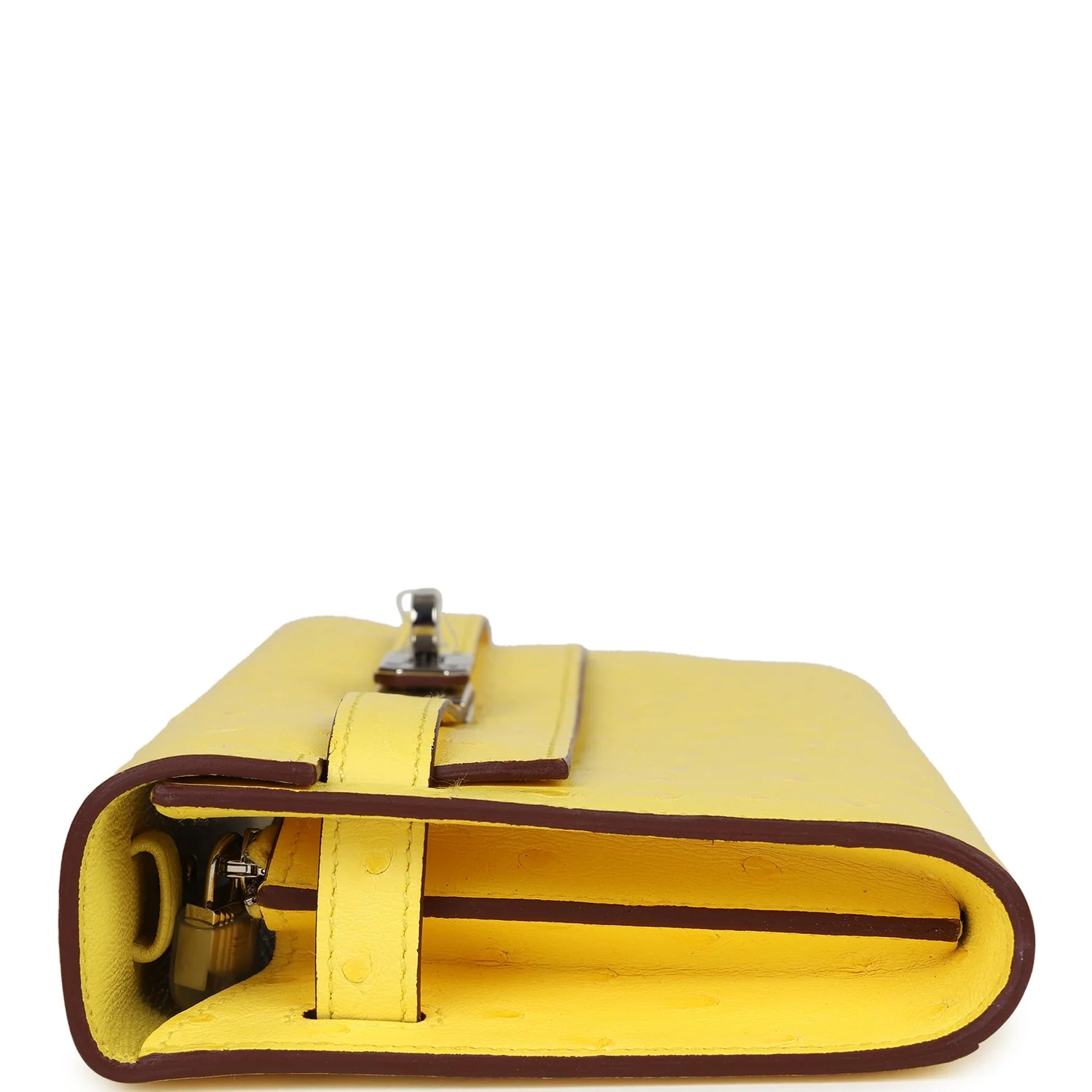 Hermes Kelly To Go Wallet Jaune Citron Ostrich Palladium Hardware - Image 3