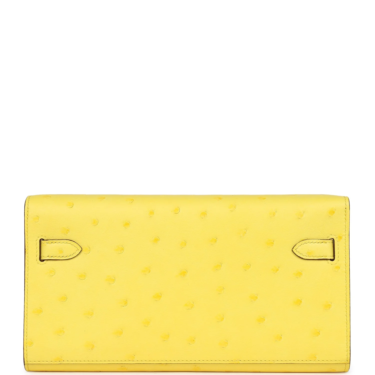 Hermes Kelly To Go Wallet Jaune Citron Ostrich Palladium Hardware - Image 4