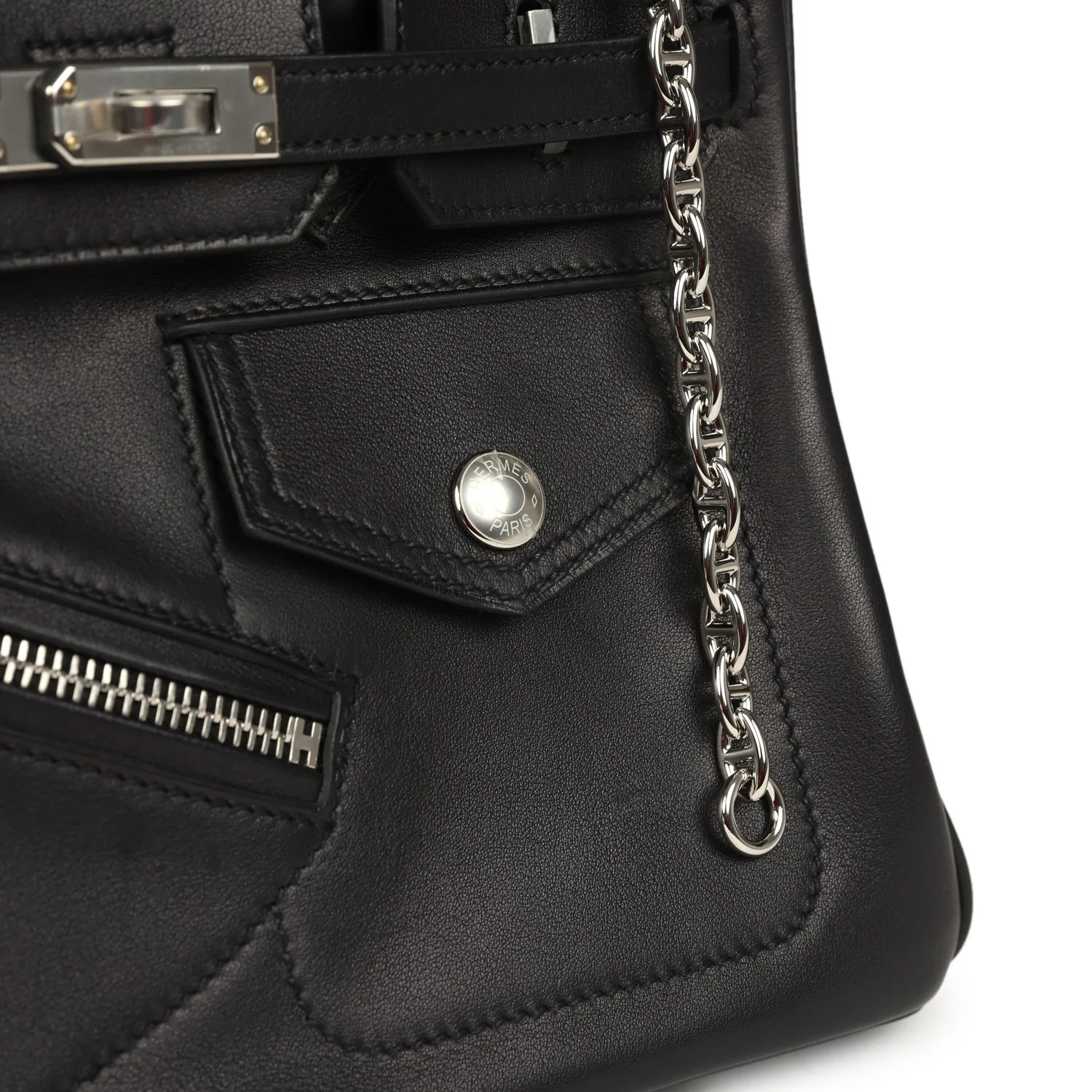 Hermes Limited Edition Birkin Rock 25 Black Volupto Palladium Hardware - Image 10