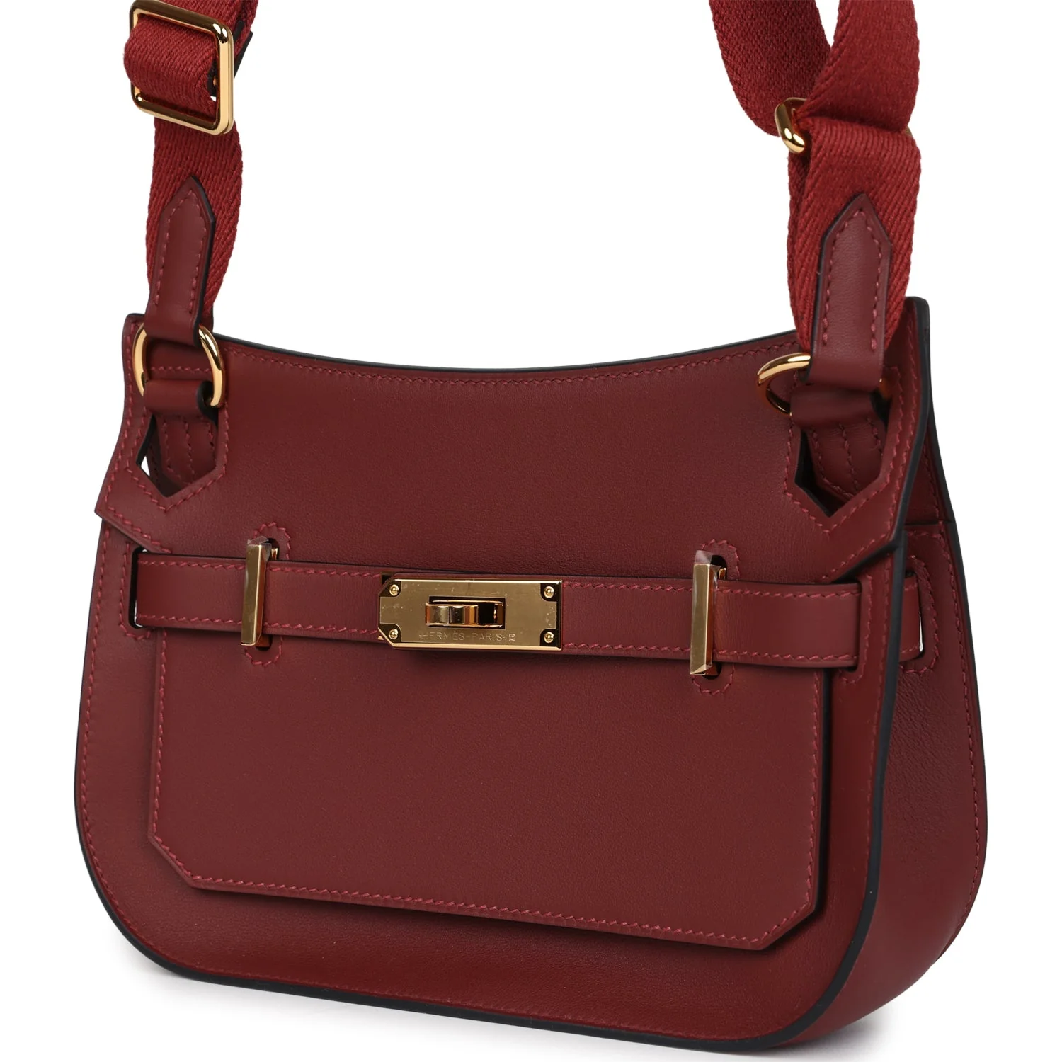 Hermes Mini Jypsiere Rouge H Swift Gold Hardware - Image 5