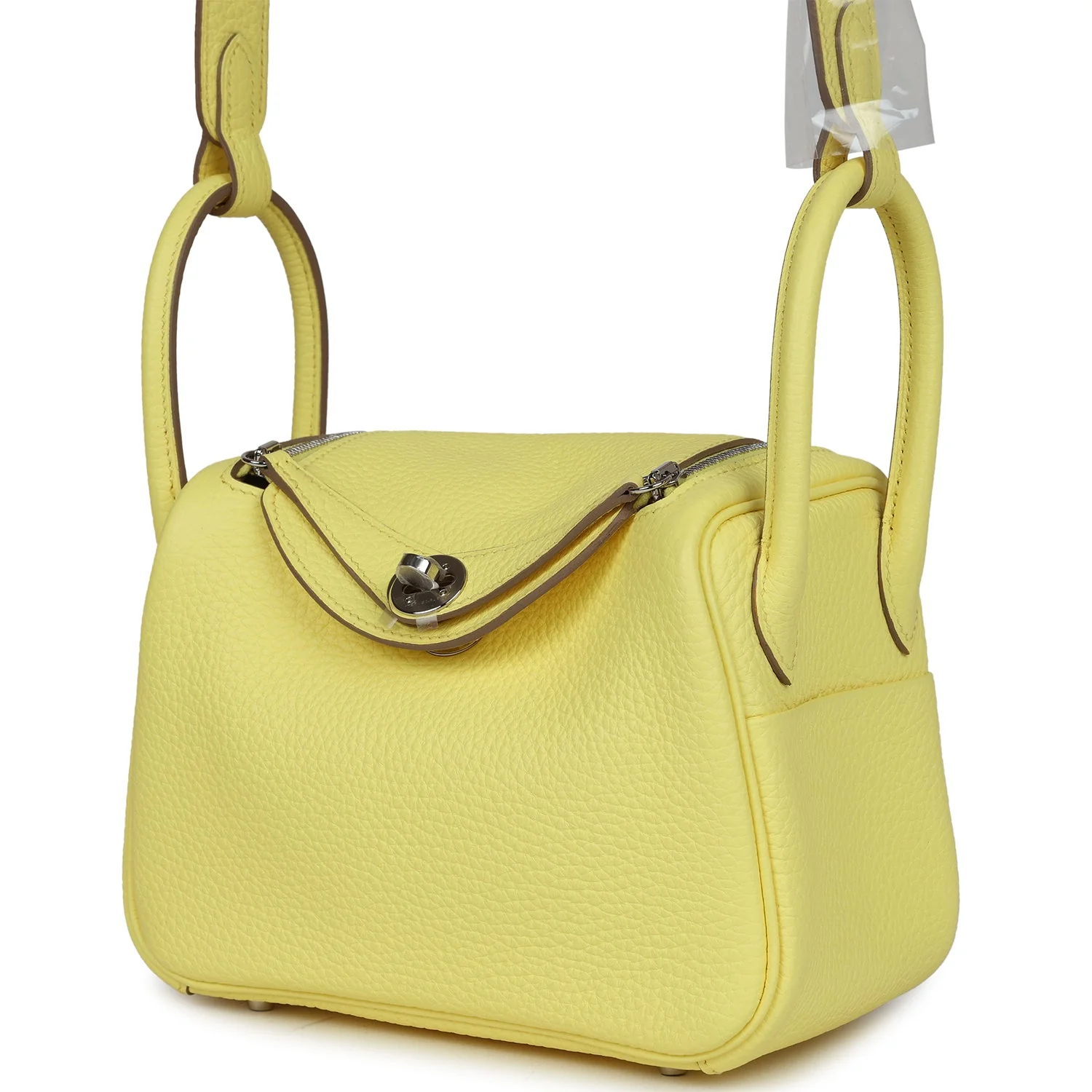Hermes Mini Lindy Limoncello Clemence Palladium Hardware - Image 5