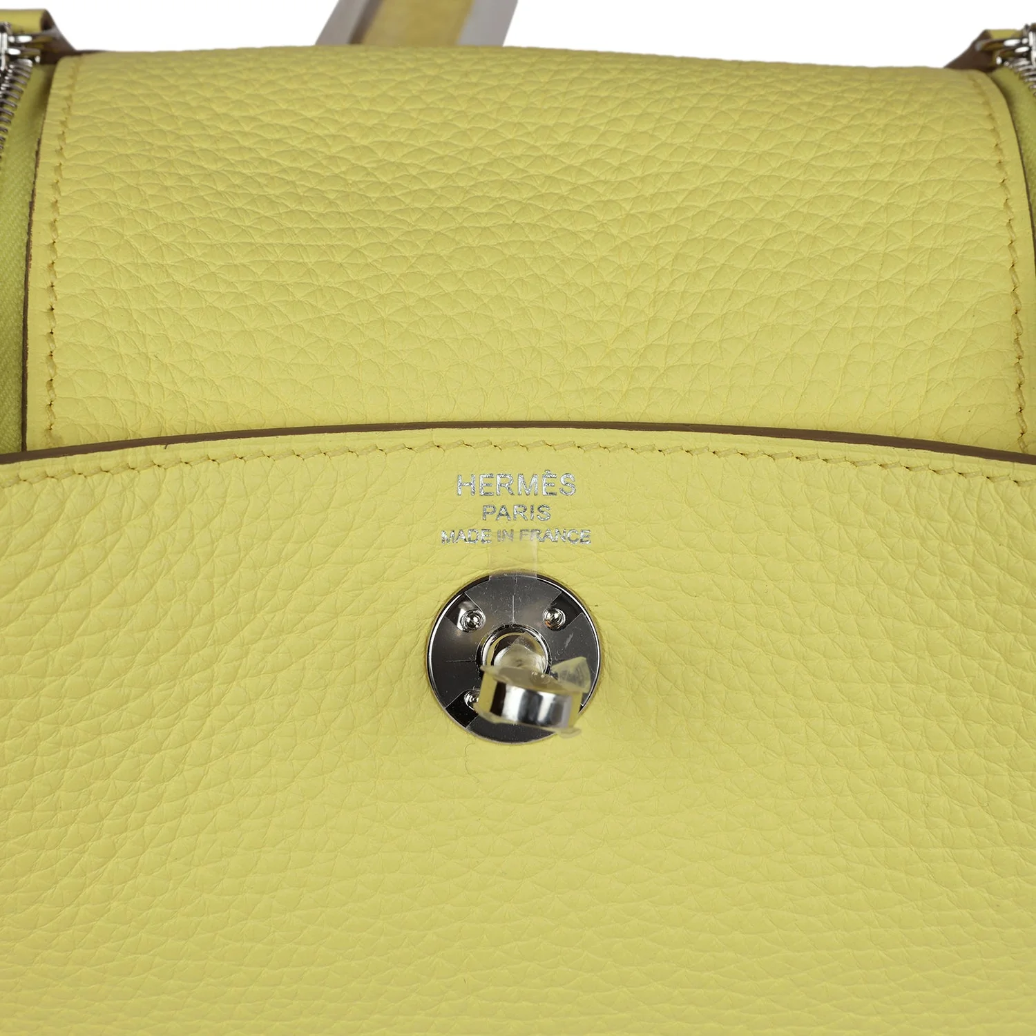 Hermes Mini Lindy Limoncello Clemence Palladium Hardware - Image 8