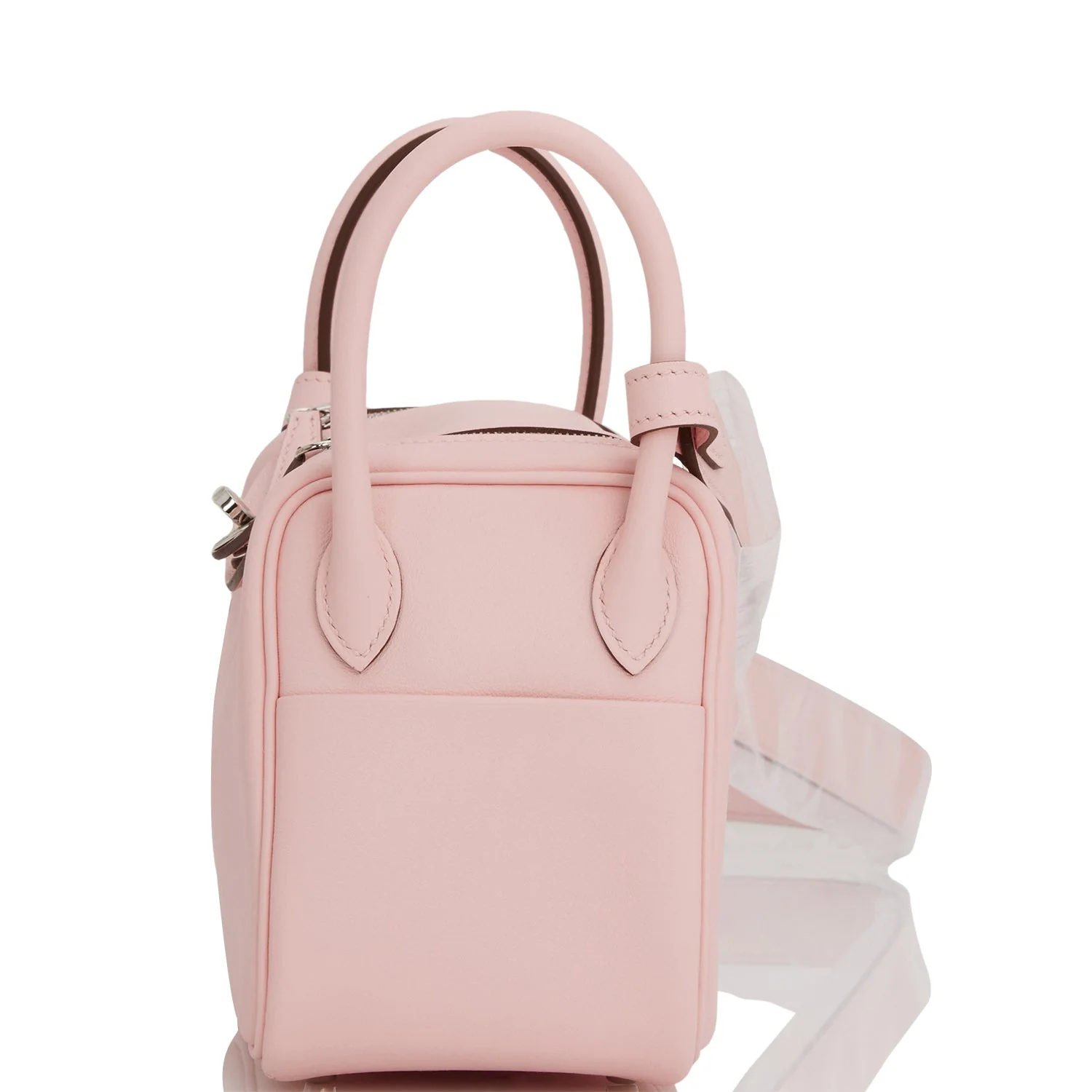 Hermes Mini Lindy Rose Sakura Swift Palladium Hardware - Image 5