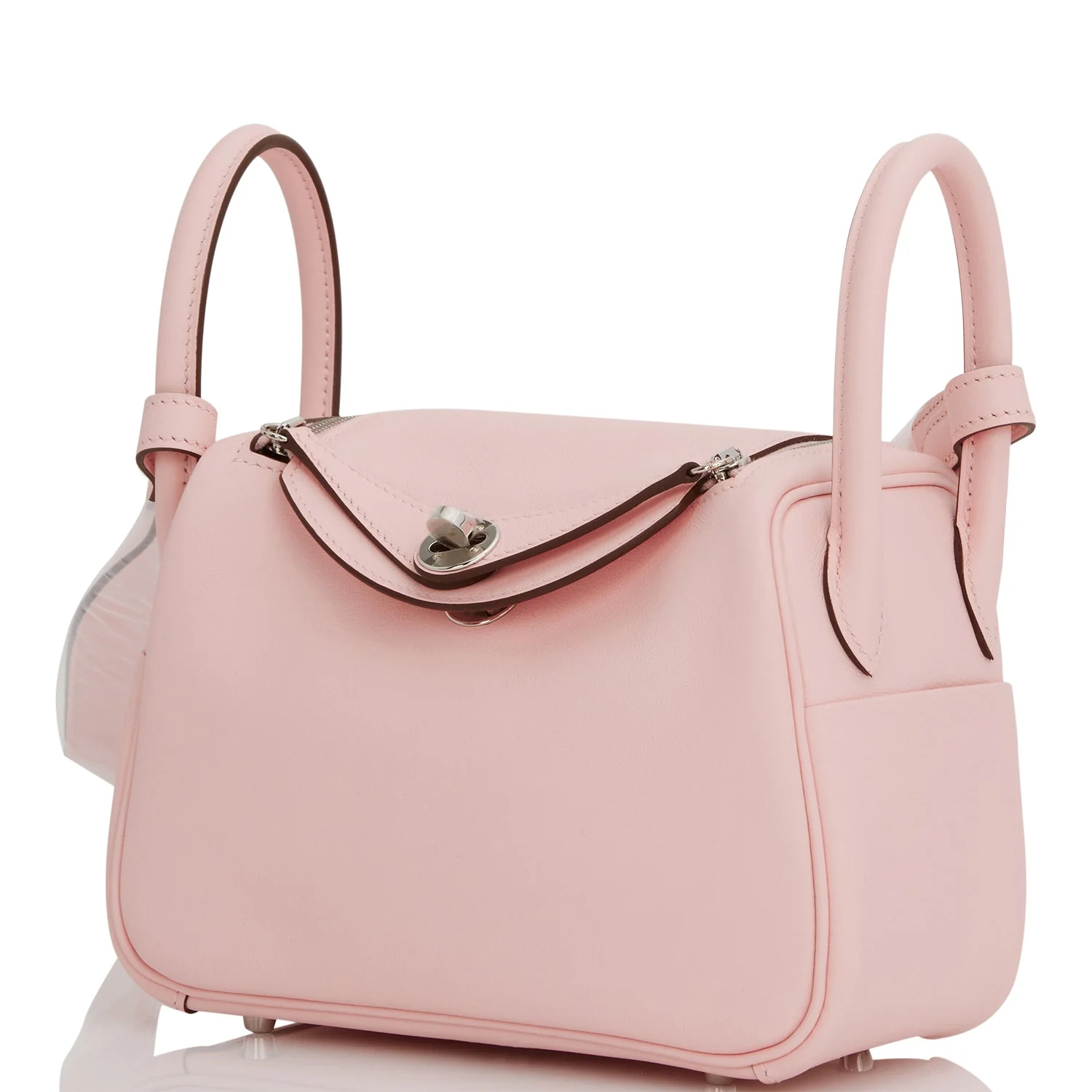 Hermes Mini Lindy Rose Sakura Swift Palladium Hardware - Image 6
