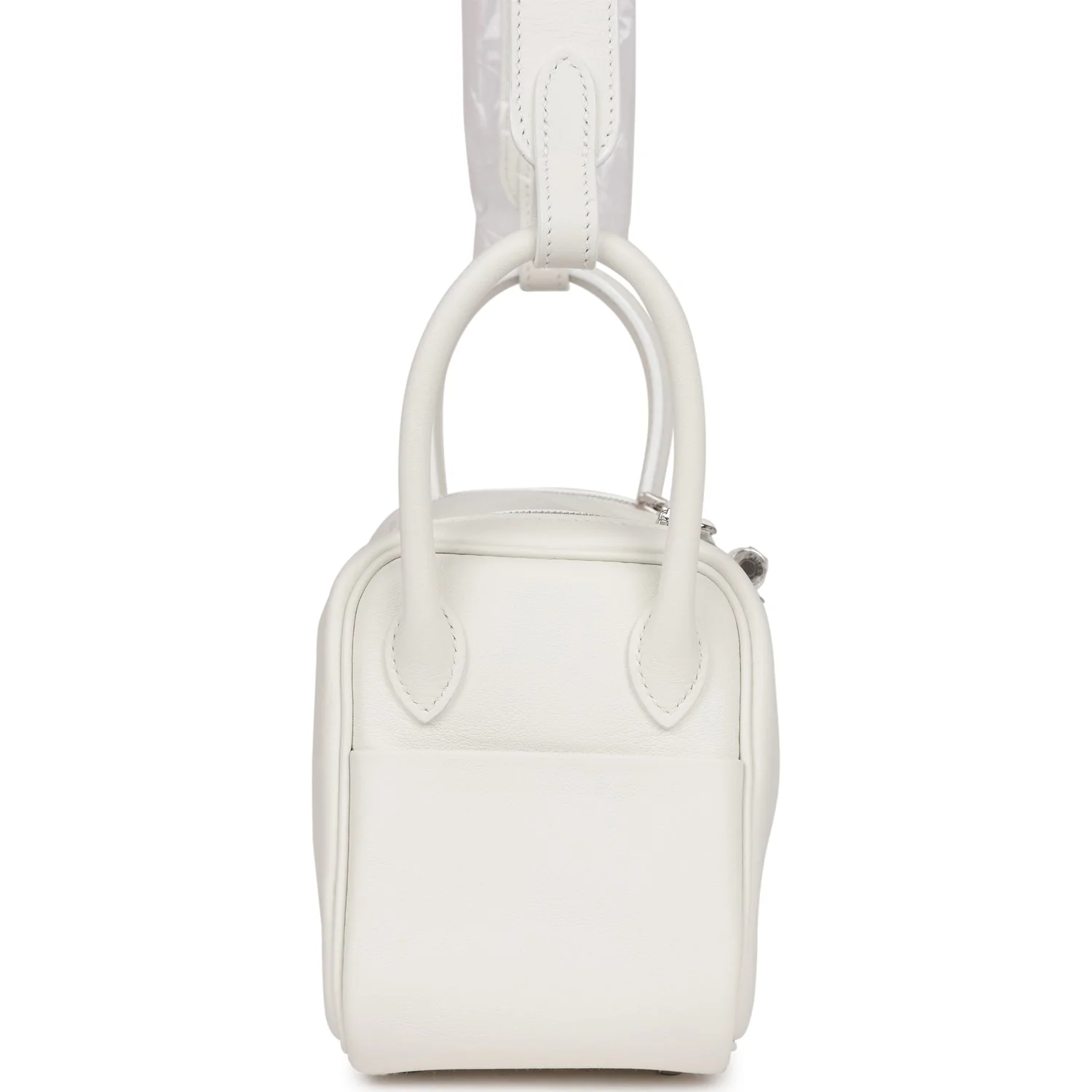 Hermes Mini Lindy White Swift Palladium Hardware - Image 3