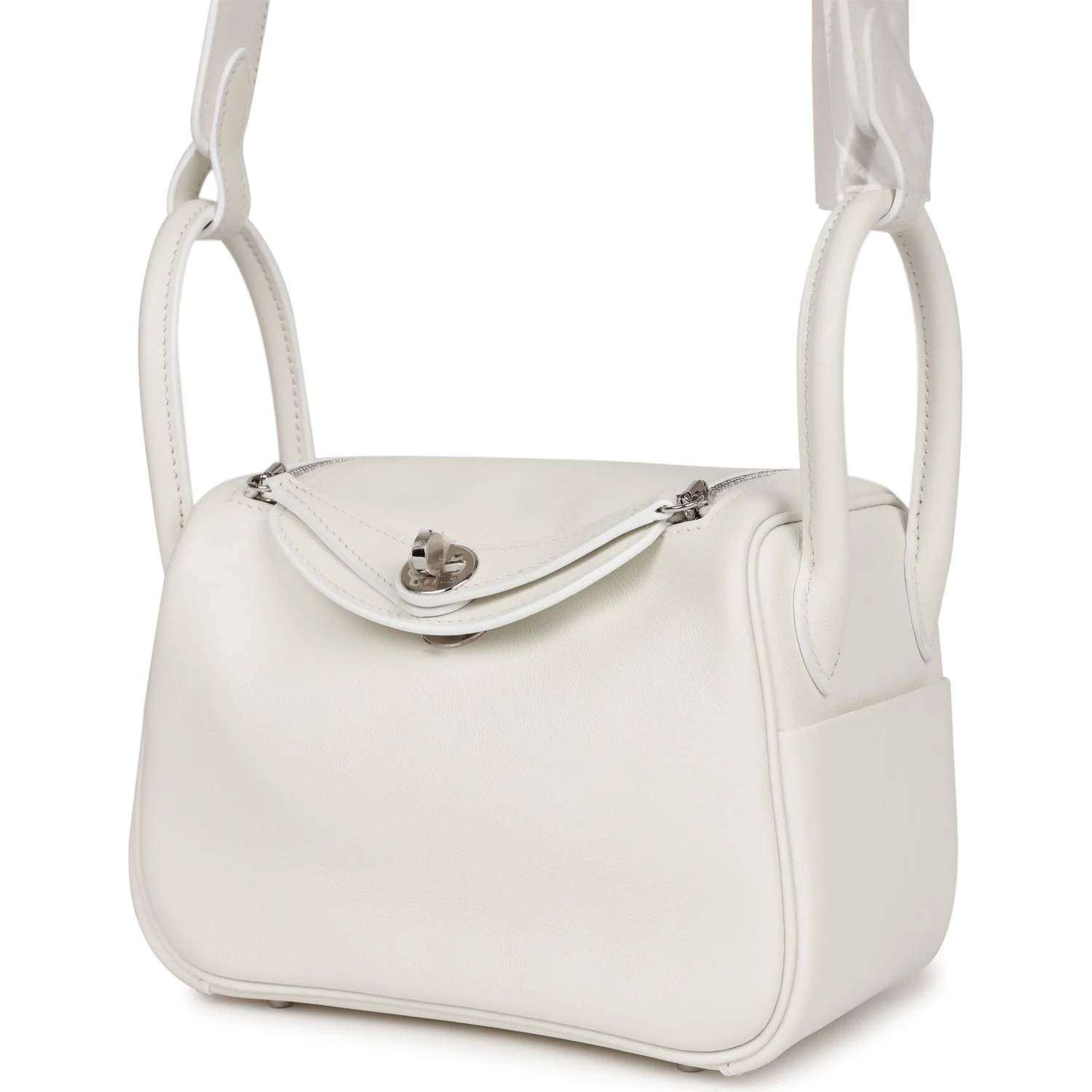Hermes Mini Lindy White Swift Palladium Hardware - Image 5