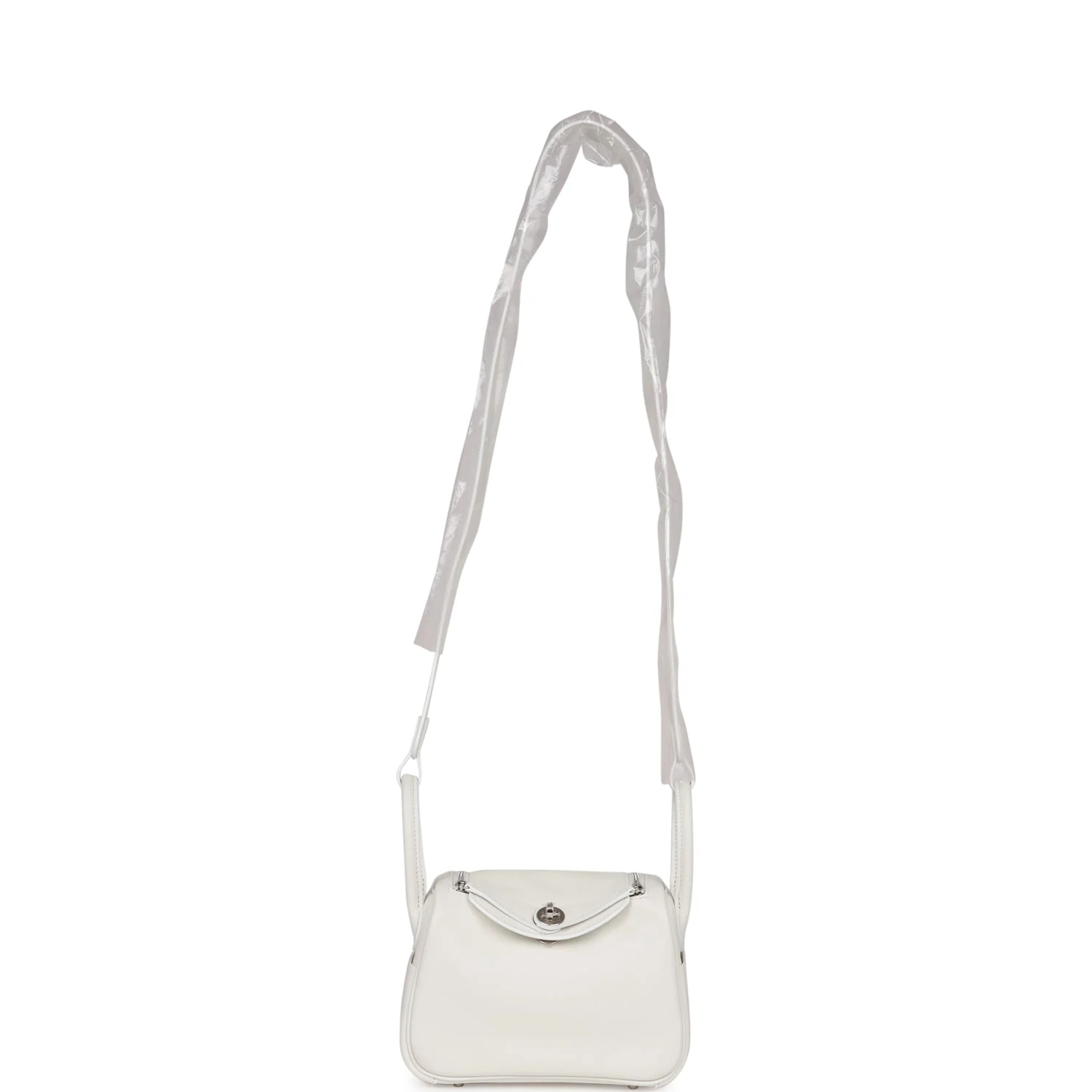 Hermes Mini Lindy White Swift Palladium Hardware - Image 7