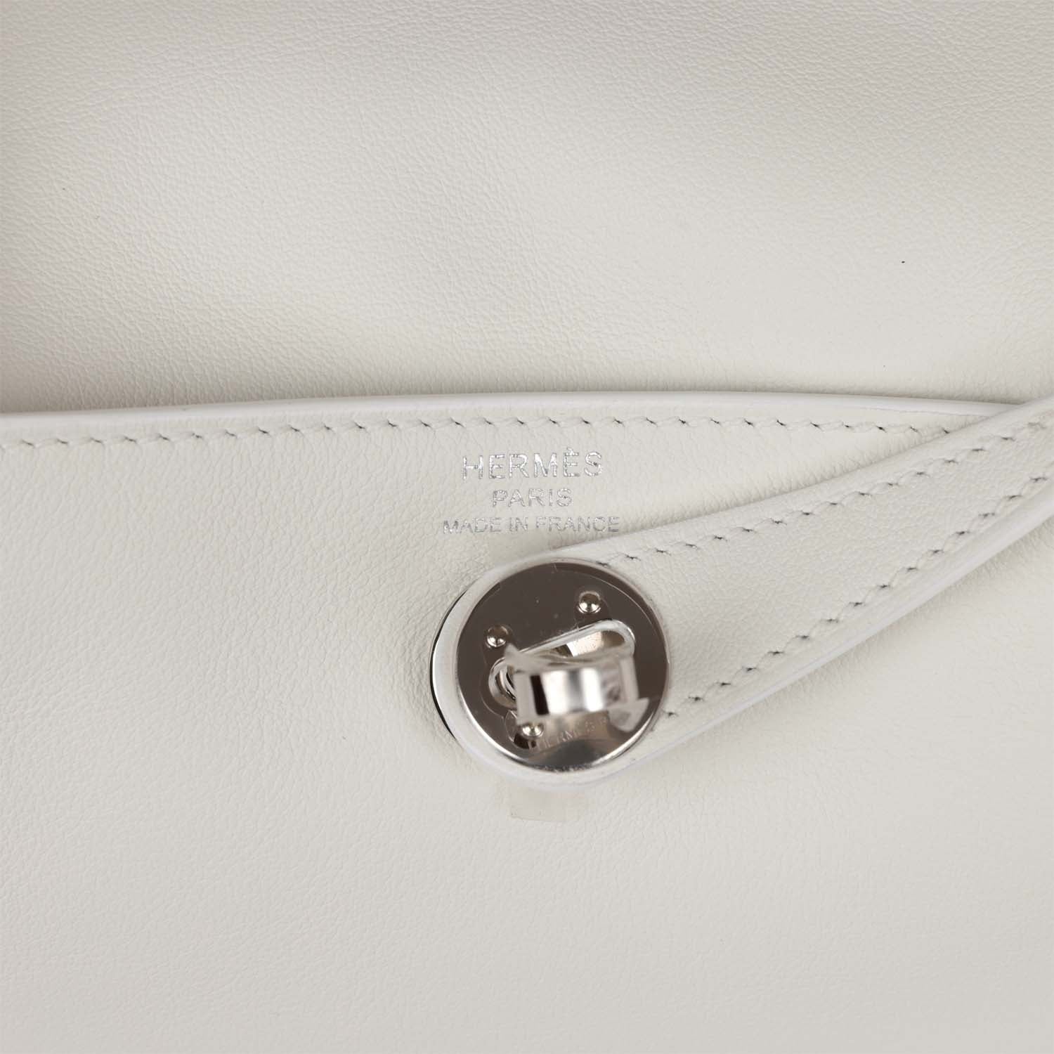 Hermes Mini Lindy White Swift Palladium Hardware - Image 8