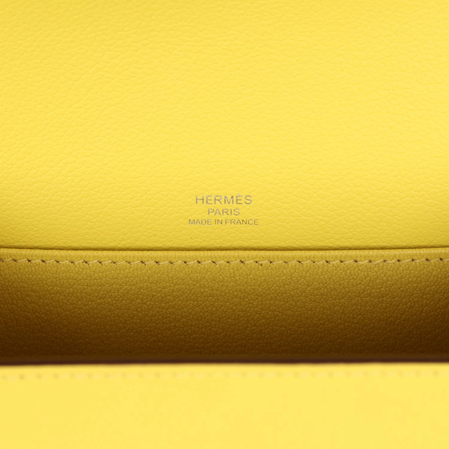 Hermes Mini Sac Roulis Bi-color White and Lime Evercolor Palladium Hardware - Image 9