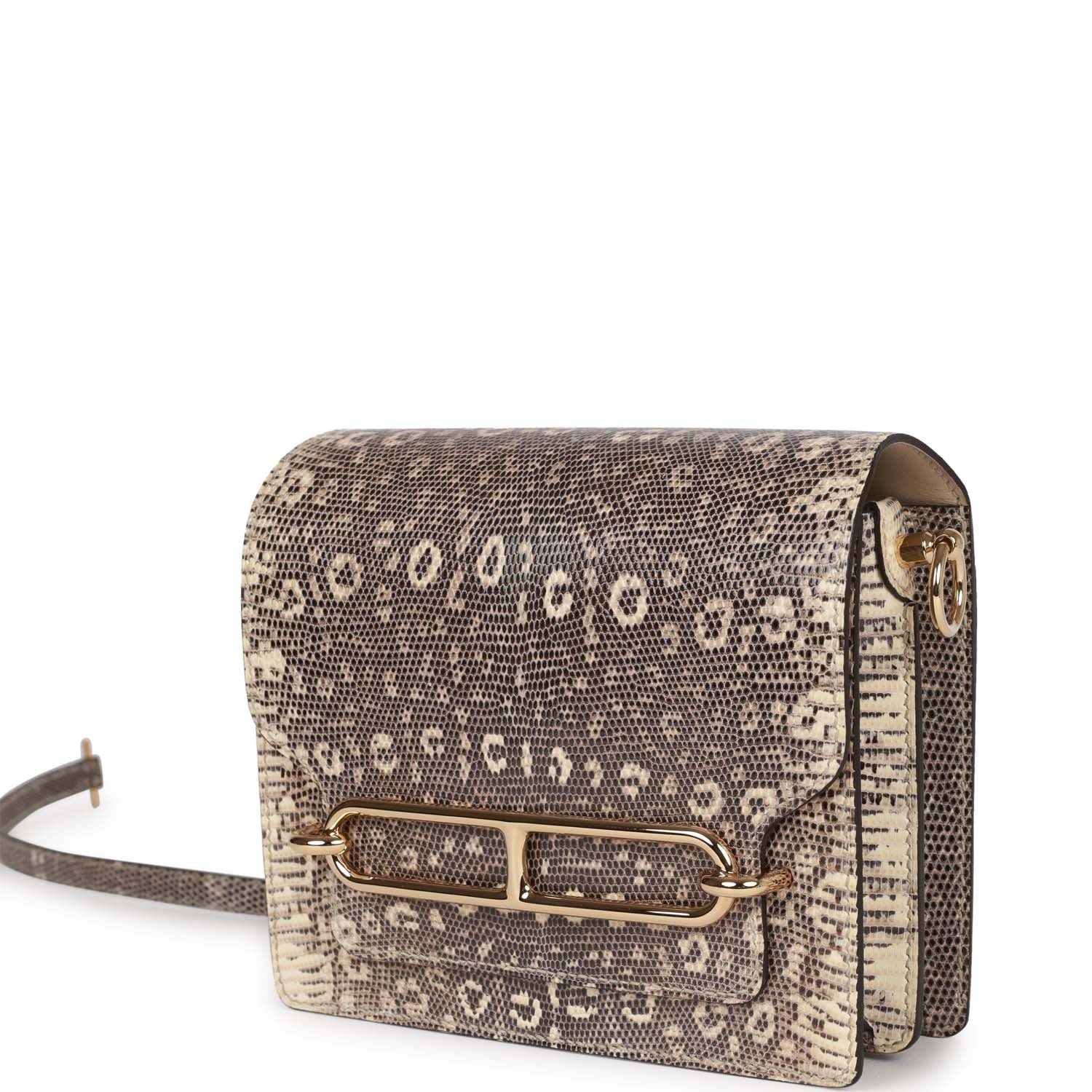 Hermes Mini Sac Roulis Ombre Lizard Varanus Salvator Gold Hardware - Image 5
