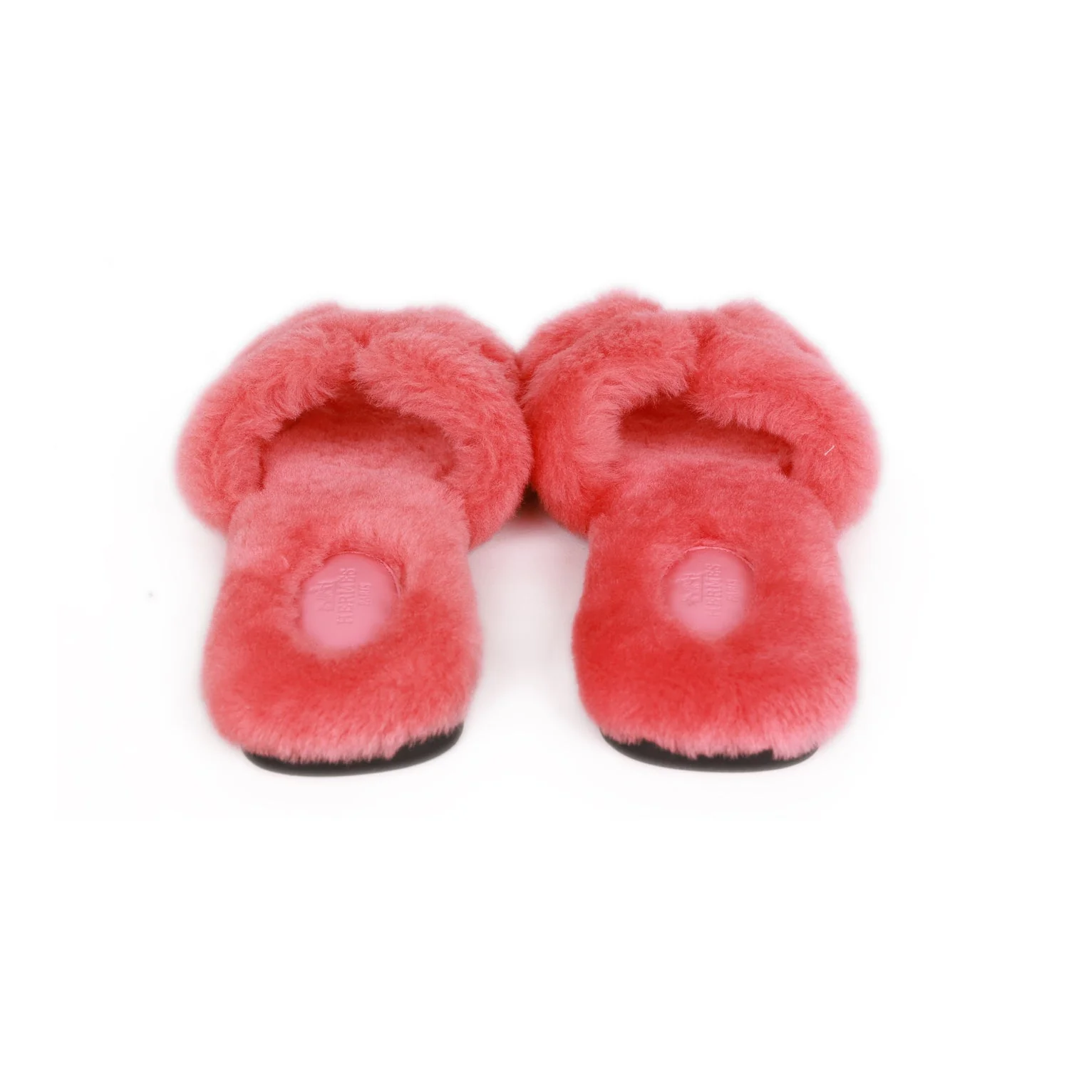 Hermes Oran Sandals Rose Du Désert Woolskin 37 EU - Image 6