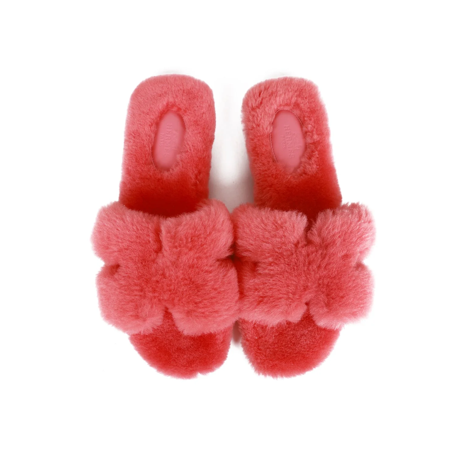 Hermes Oran Sandals Rose Du Désert Woolskin 37 EU - Image 7