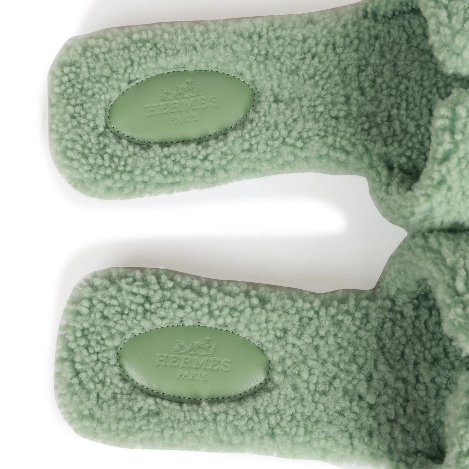 Hermes Oran Sandals Vert D'eau Woolskin EU 41 - Image 8