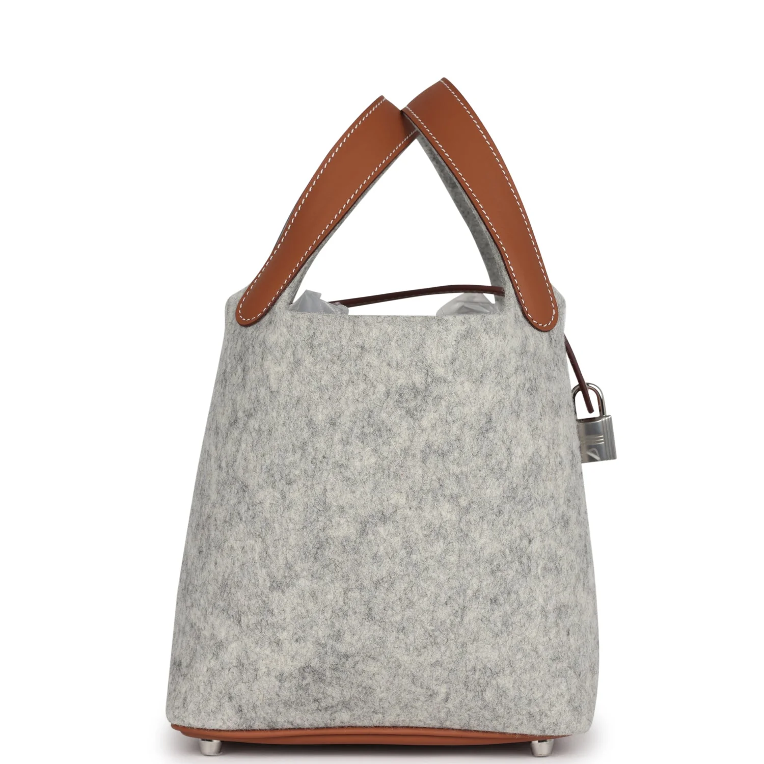 Hermes Picotin Lock 18 Gris Clair Feutre and Gold Swift Palladium Hardware - Image 3