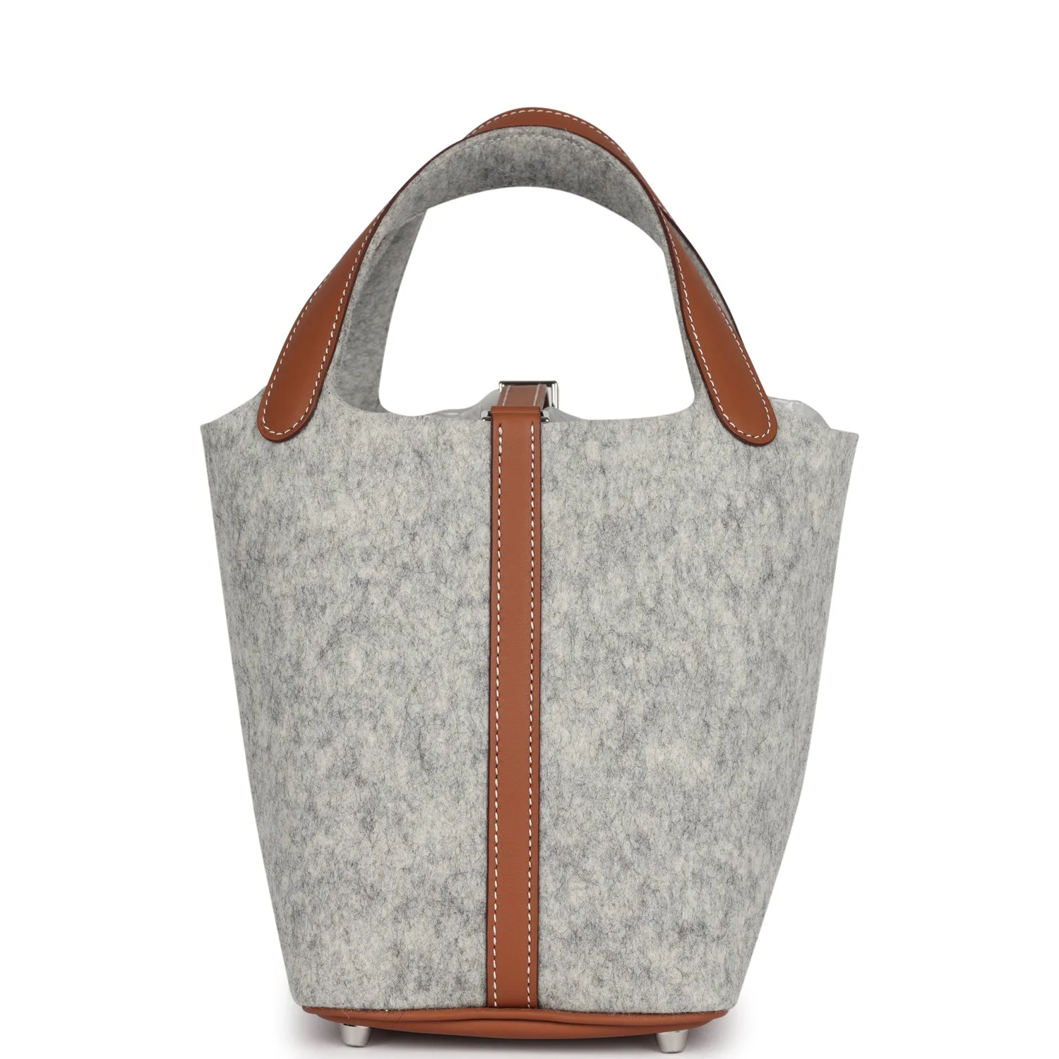 Hermes Picotin Lock 18 Gris Clair Feutre and Gold Swift Palladium Hardware - Image 4