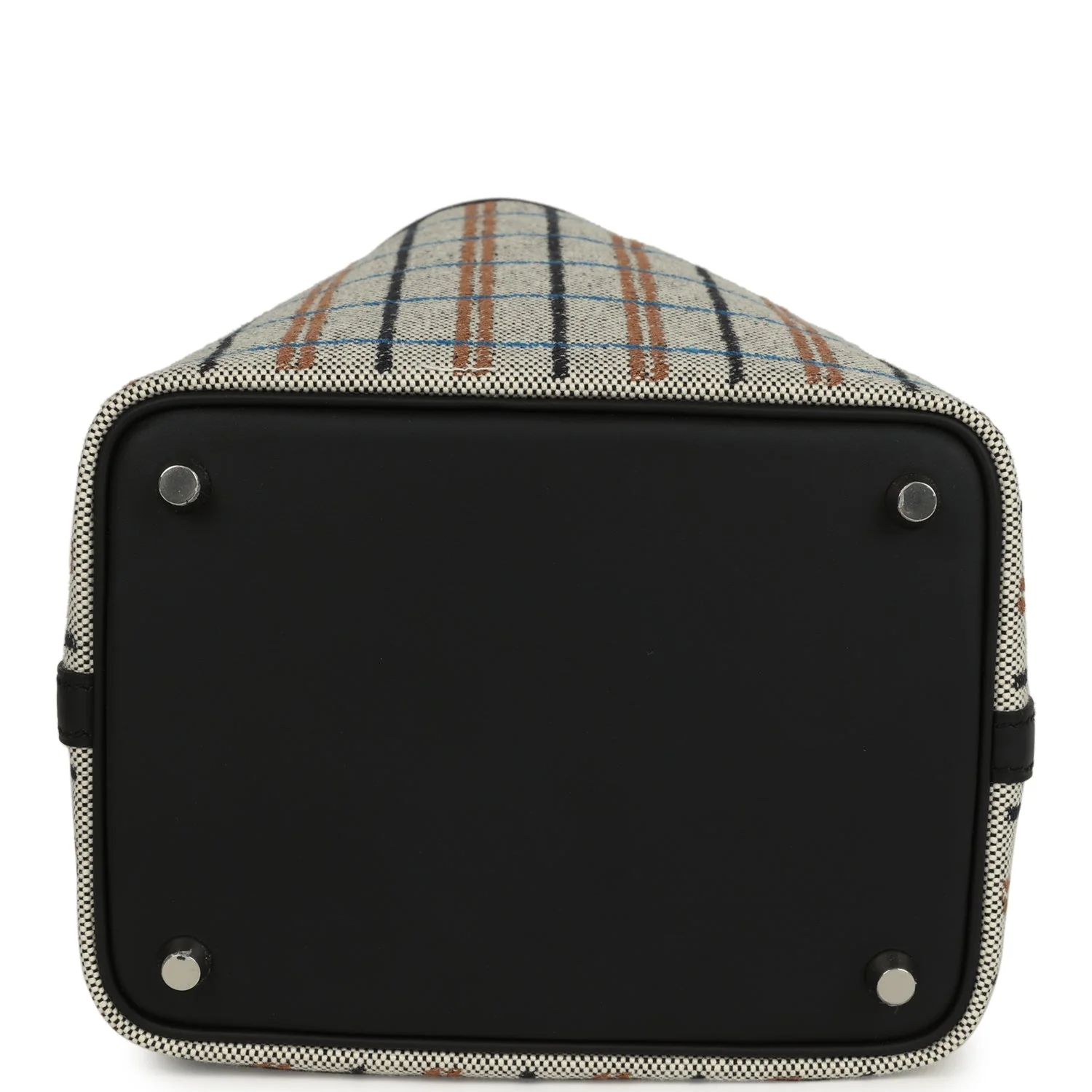 Hermes Picotin Lock 18 Black Swift and Ecru, Bleu, Black and Fauve Toile H Canvas Palladium Hardware - Image 6