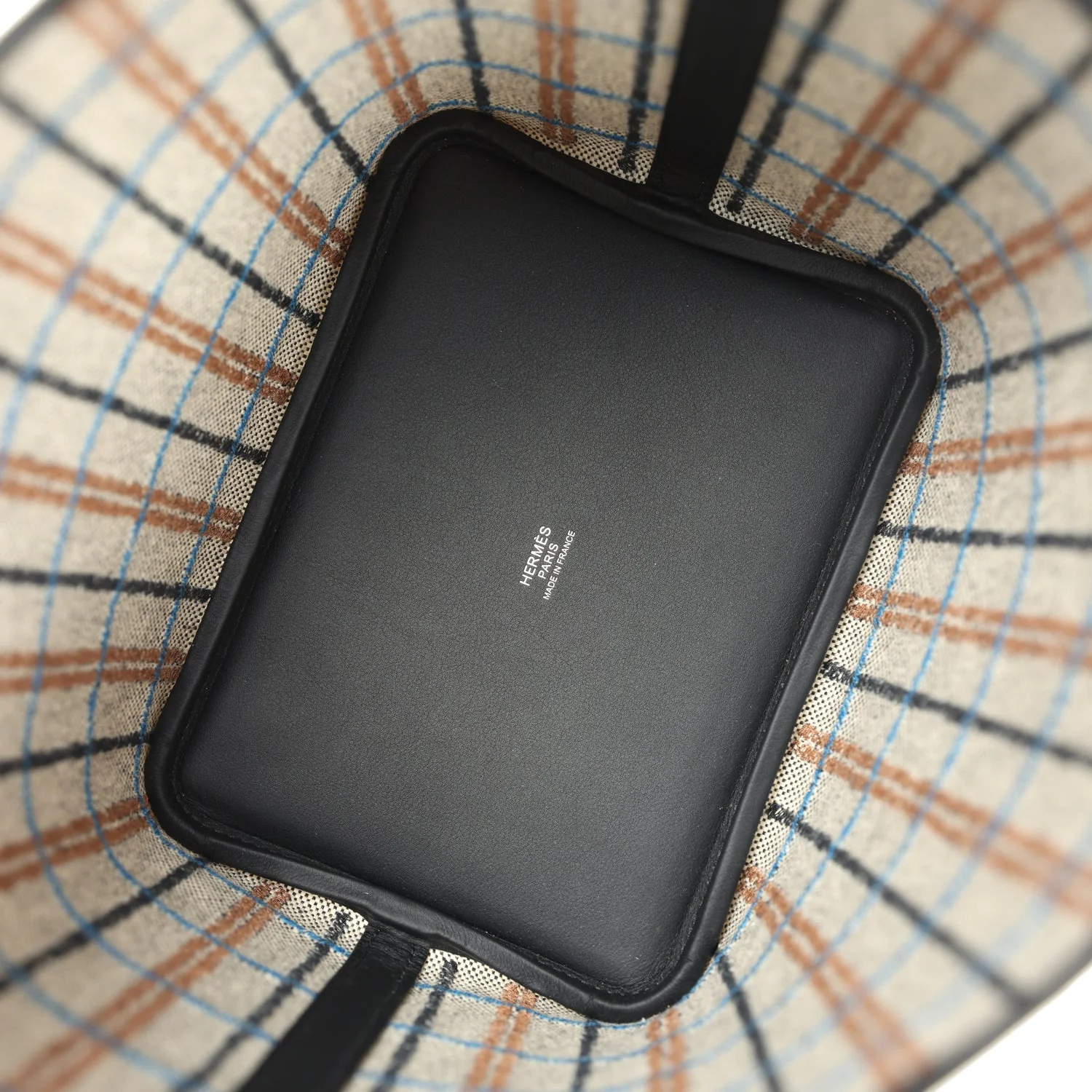 Hermes Picotin Lock 18 Black Swift and Ecru, Bleu, Black and Fauve Toile H Canvas Palladium Hardware - Image 7