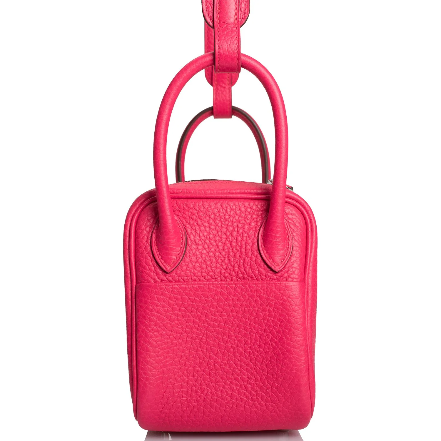 Hermes Mini Lindy Rose Extreme Clemence Palladium Hardware - Image 3