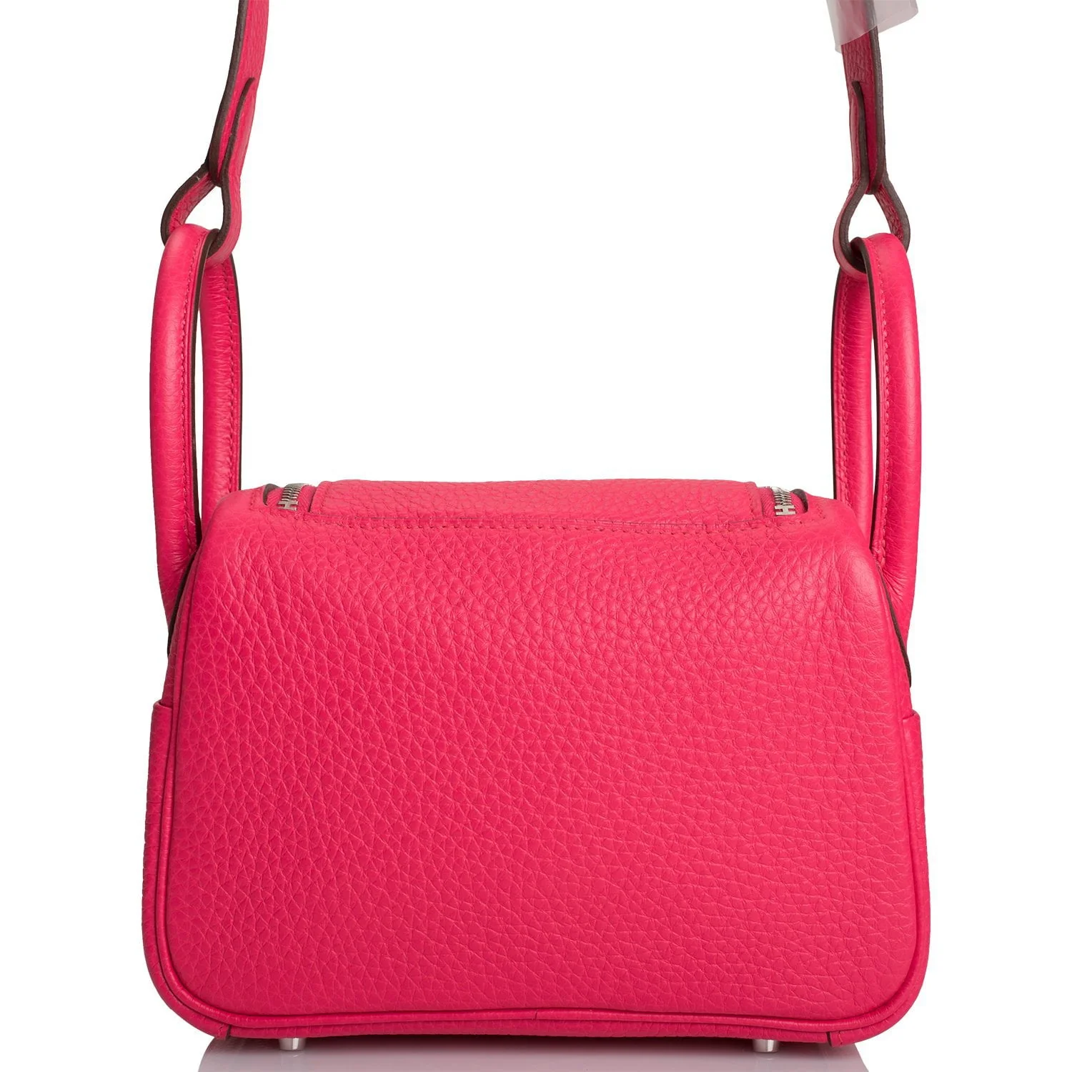 Hermes Mini Lindy Rose Extreme Clemence Palladium Hardware - Image 4