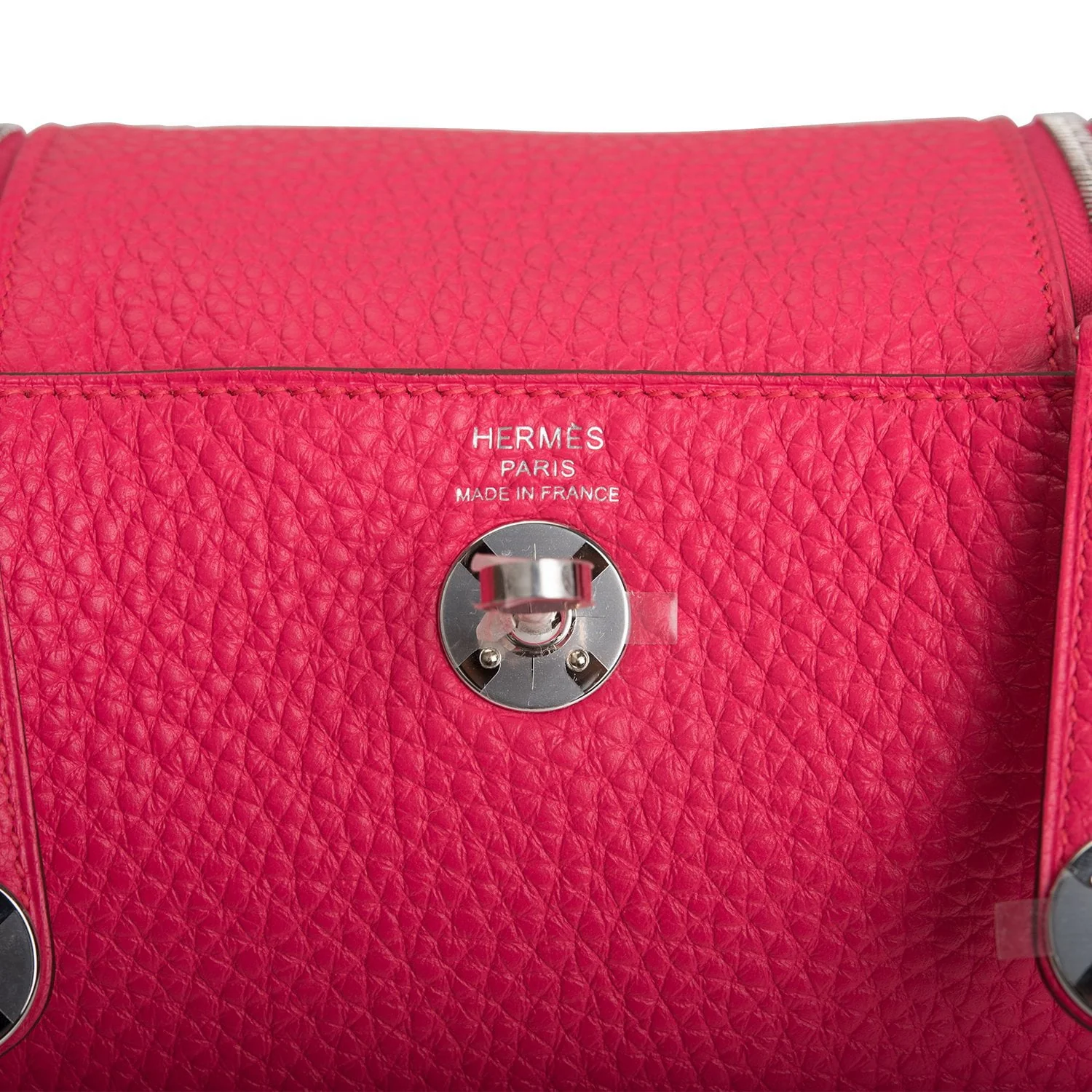 Hermes Mini Lindy Rose Extreme Clemence Palladium Hardware - Image 7