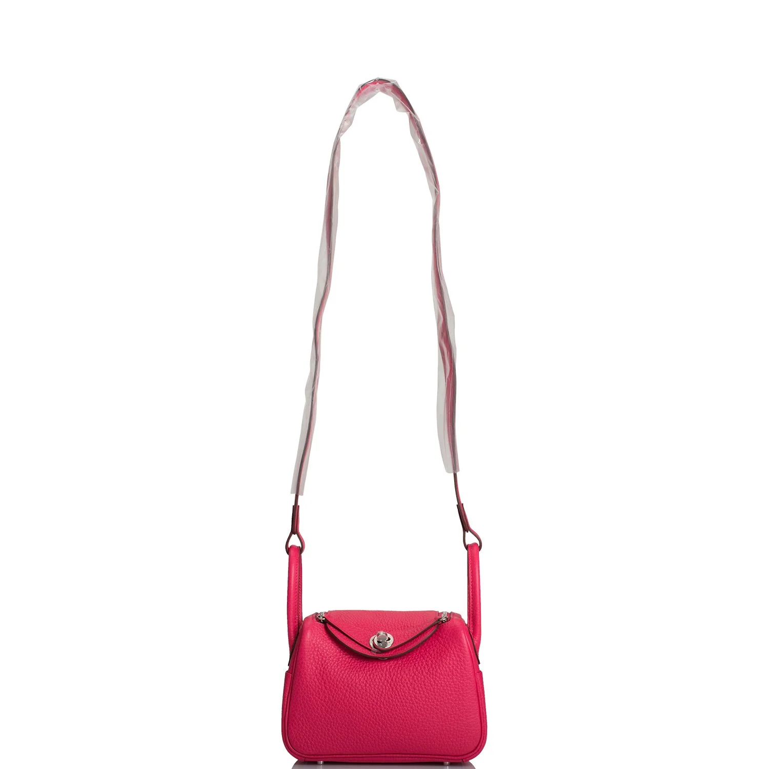 Hermes Mini Lindy Rose Extreme Clemence Palladium Hardware - Image 8
