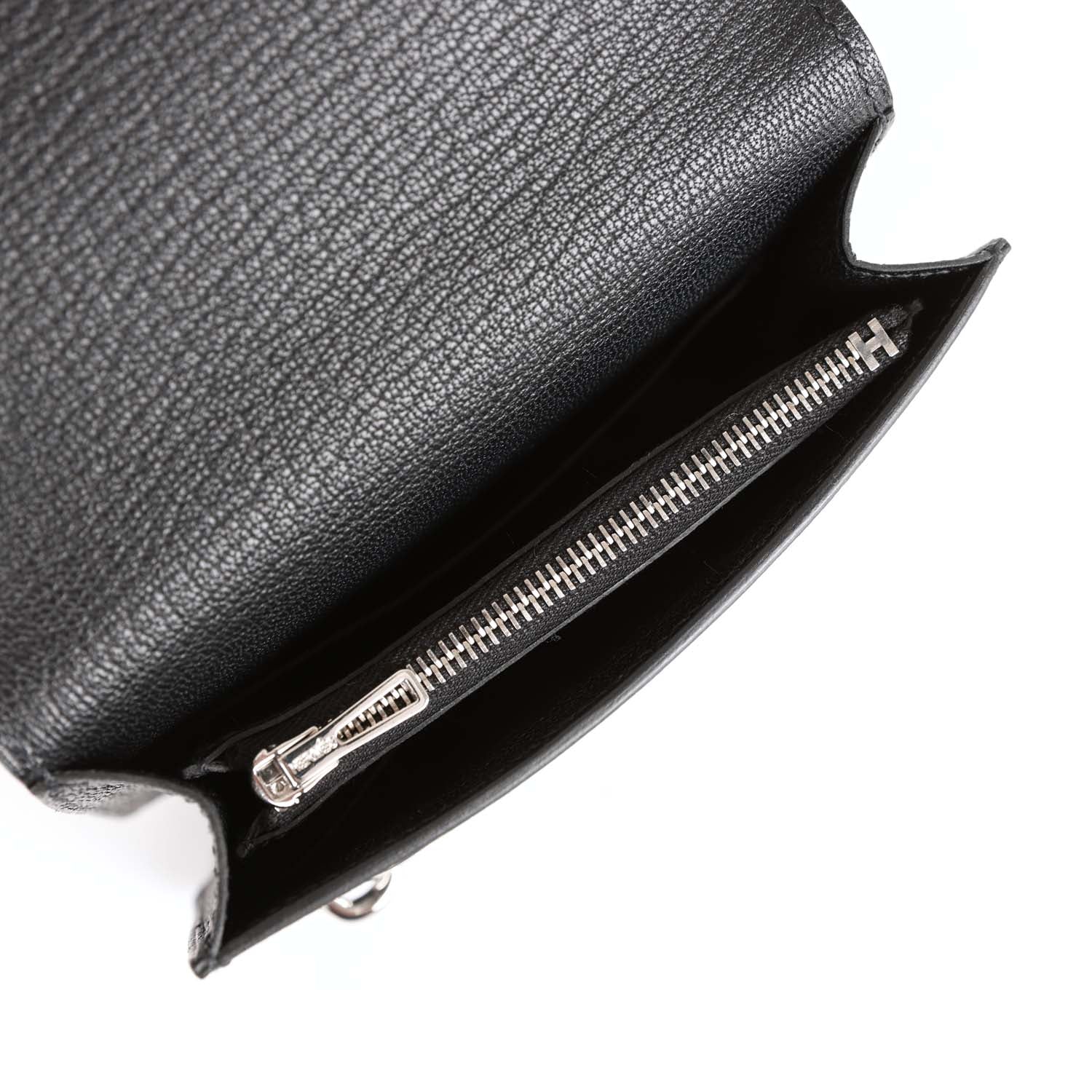 Hermes Roulis Slim Wallet Black Chevre Mysore Palladium Hardware - Image 10