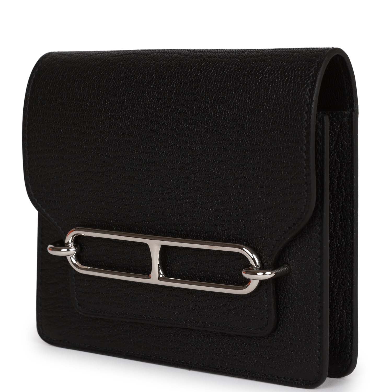 Hermes Roulis Slim Wallet Black Chevre Mysore Palladium Hardware - Image 5