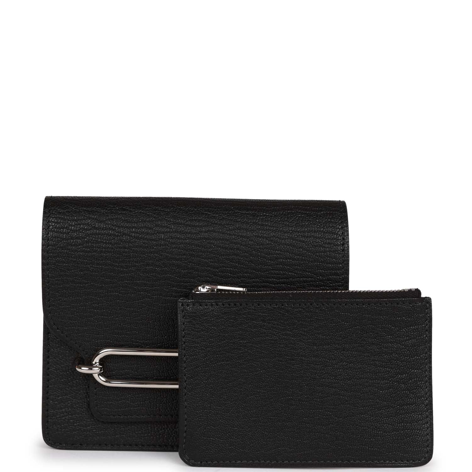 Hermes Roulis Slim Wallet Black Chevre Mysore Palladium Hardware - Image 7