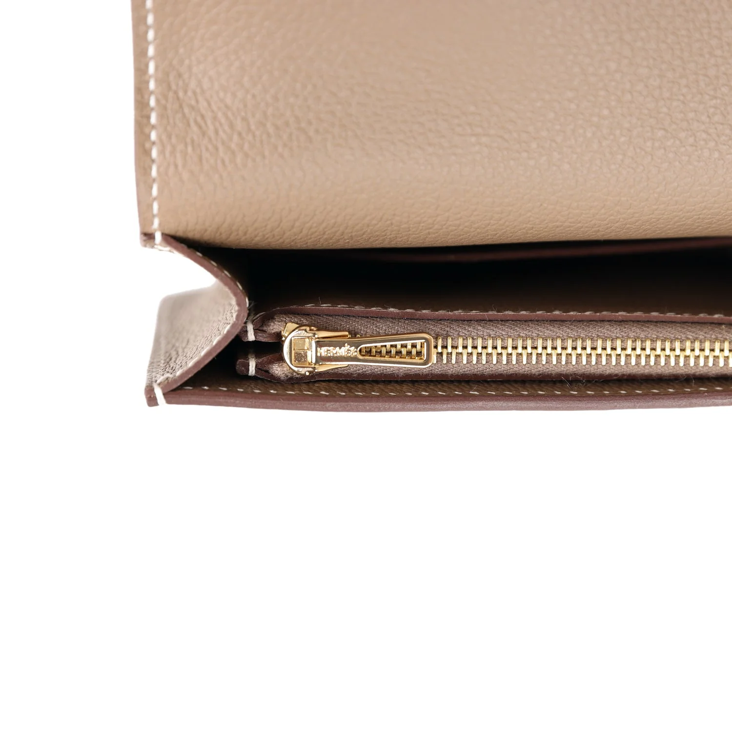 Hermes Roulis Slim Wallet Etoupe Evercolor Gold Hardware - Image 11
